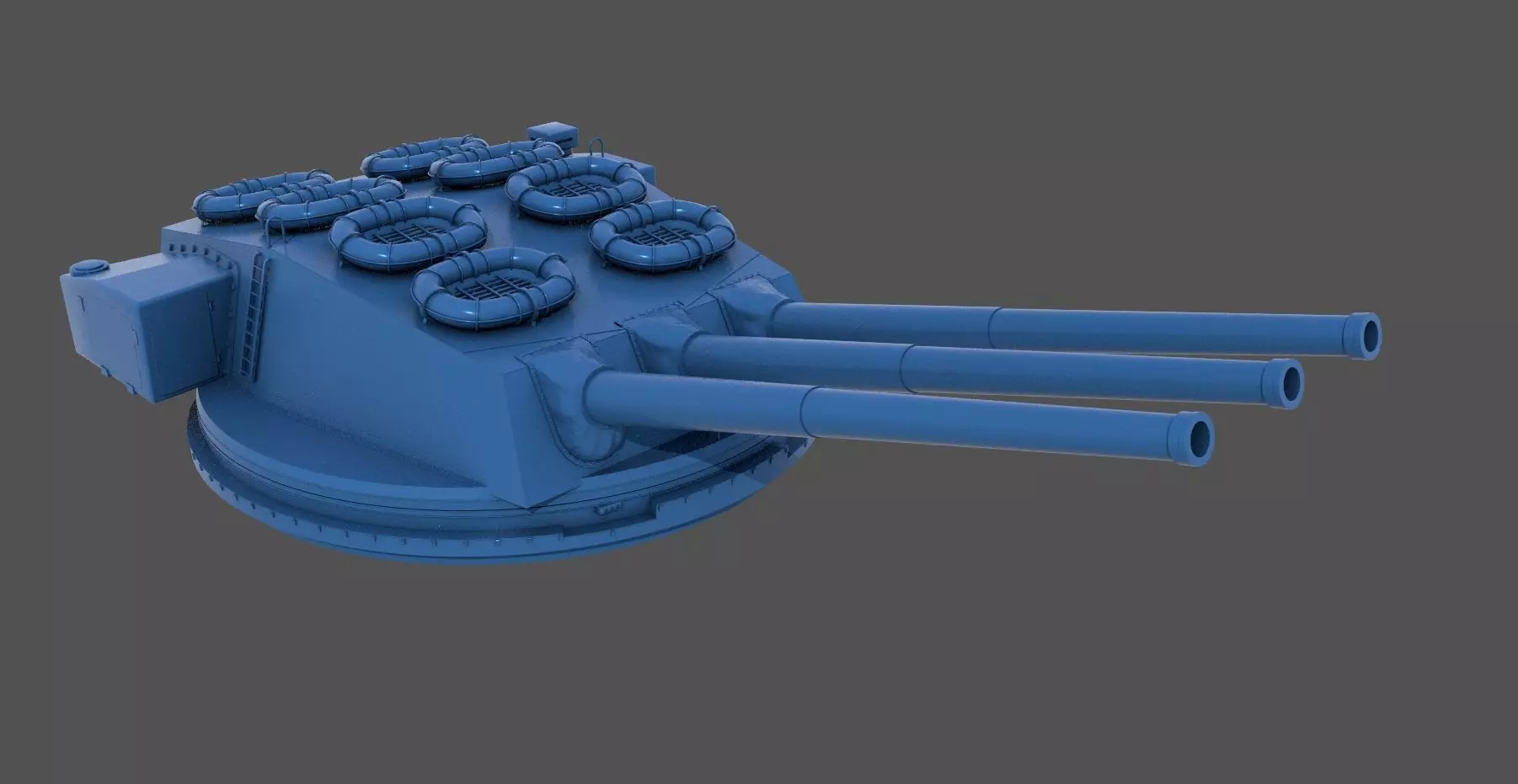 381mm WW2 Italian turret n1 - Commercial license - 1-200 scale 3D print model