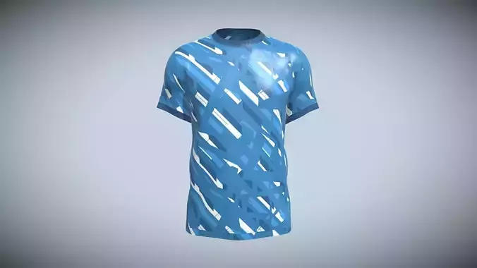 Soccer Sky Blue With White Jersey Player-11 In Low Poly