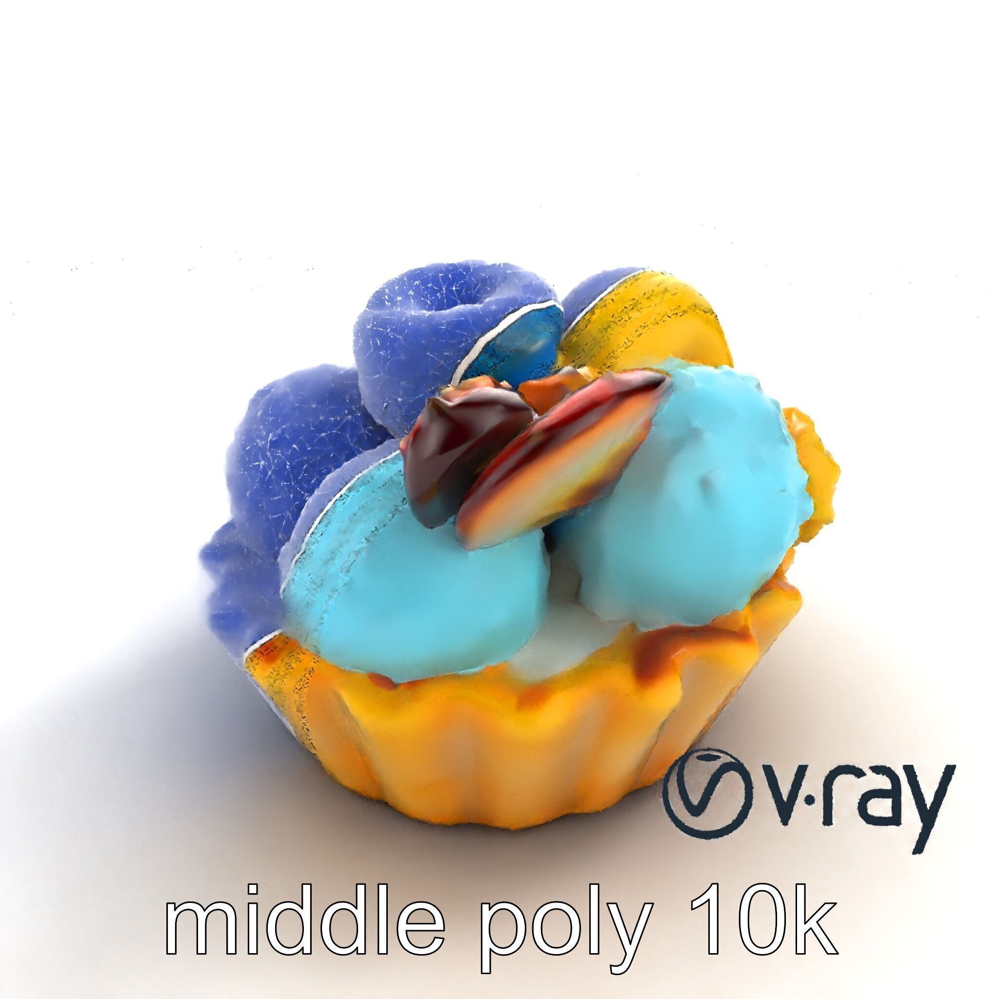 Intricate Ice Cream Tartlet 3D Model Pack Low-poly 3D model_11