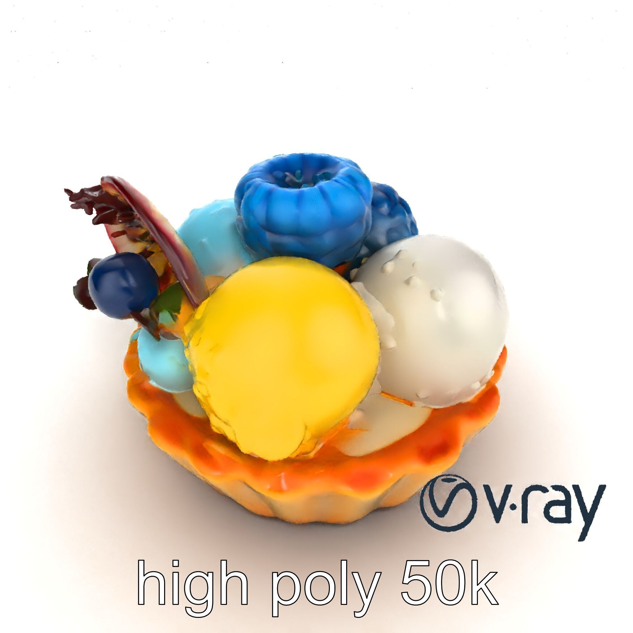 Intricate Ice Cream Tartlet 3D Model Pack Low-poly 3D model_14