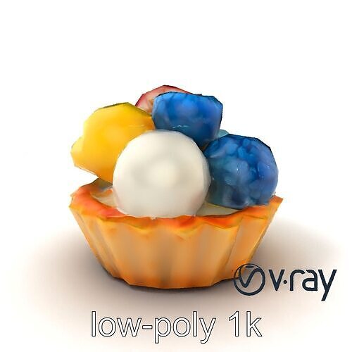 Intricate Ice Cream Tartlet 3D Model Pack Low-poly 3D model 5