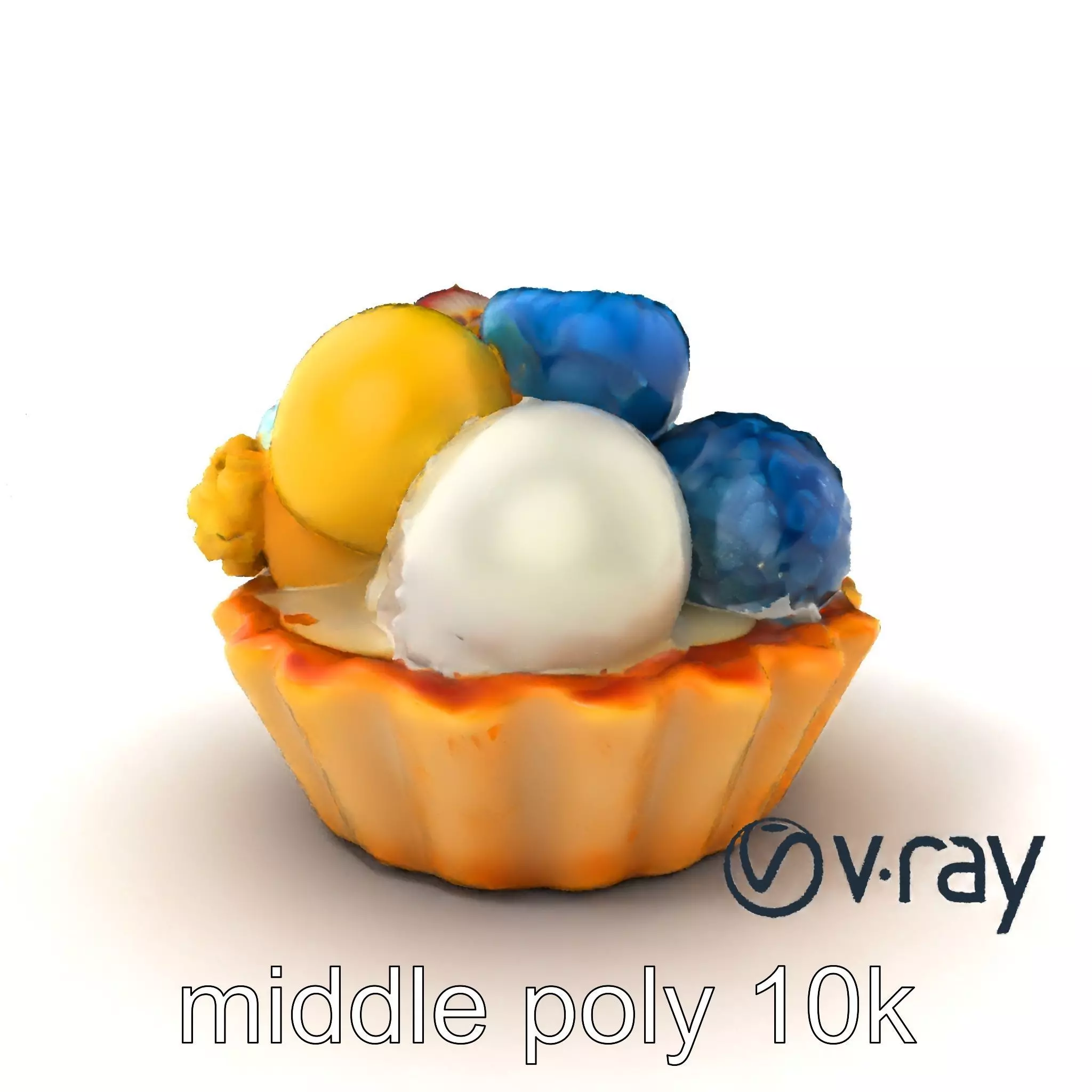 Intricate Ice Cream Tartlet 3D Model Pack Low-poly 3D model_0
