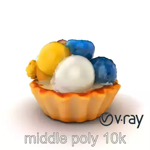 Intricate Ice Cream Tartlet 3D Model Pack Low-poly 3D model