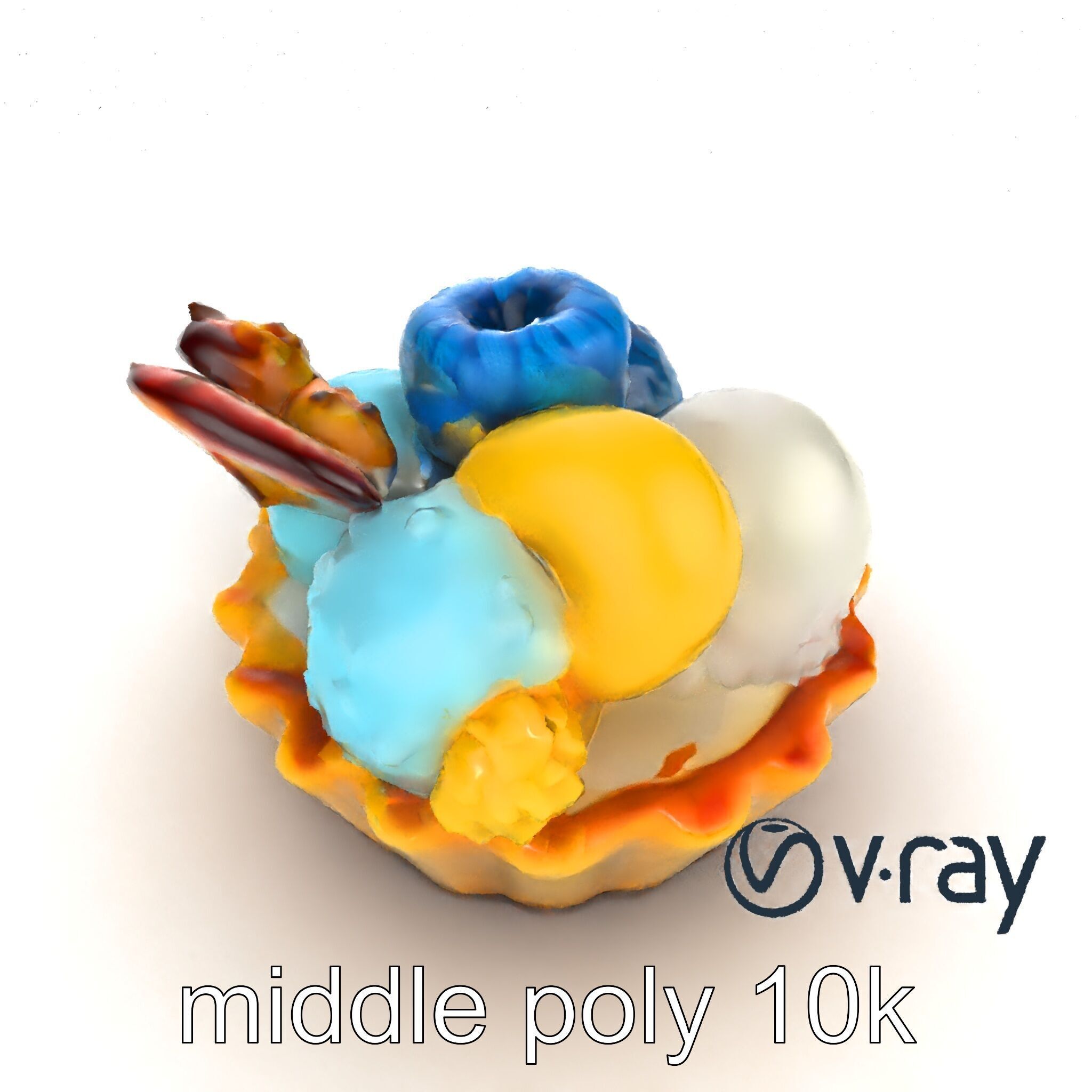 Intricate Ice Cream Tartlet 3D Model Pack Low-poly 3D model_24
