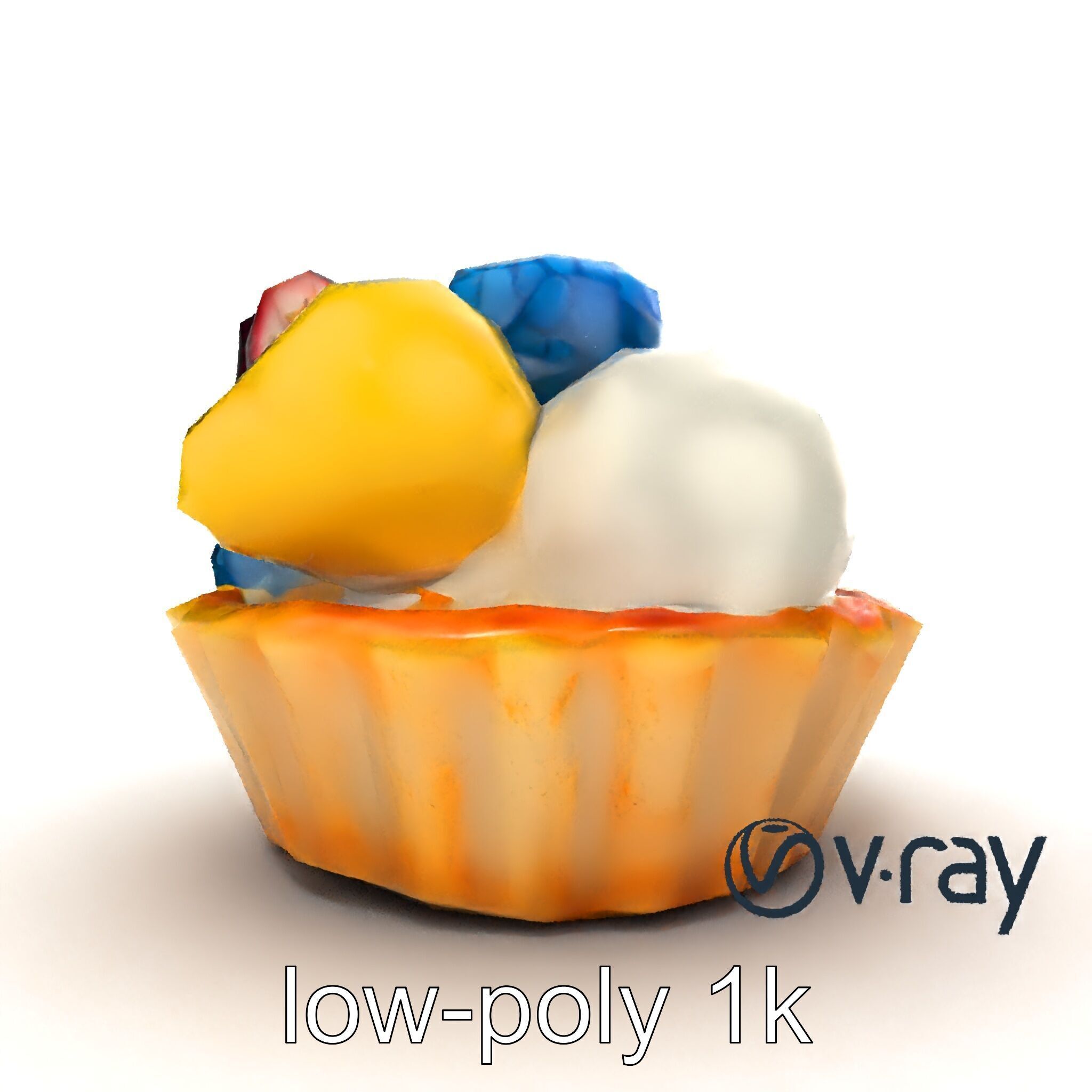 Intricate Ice Cream Tartlet 3D Model Pack Low-poly 3D model_22