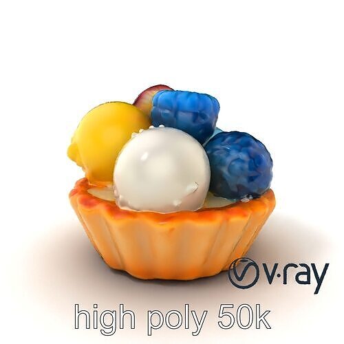 Intricate Ice Cream Tartlet 3D Model Pack Low-poly 3D model 2