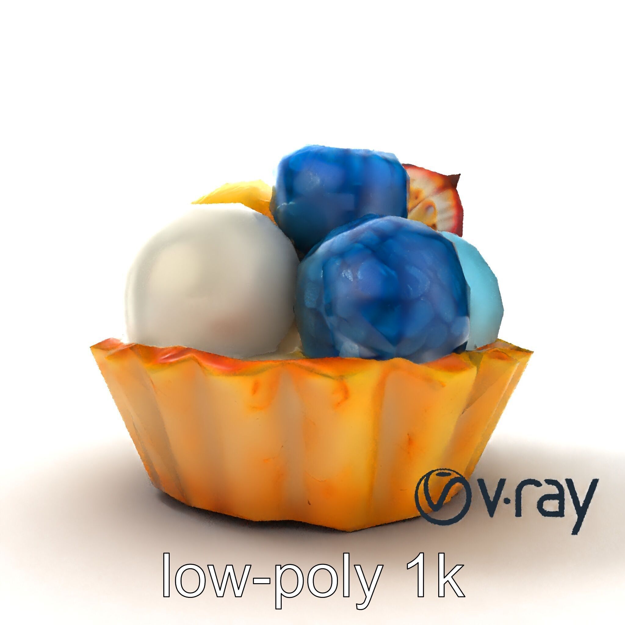 Intricate Ice Cream Tartlet 3D Model Pack Low-poly 3D model_20