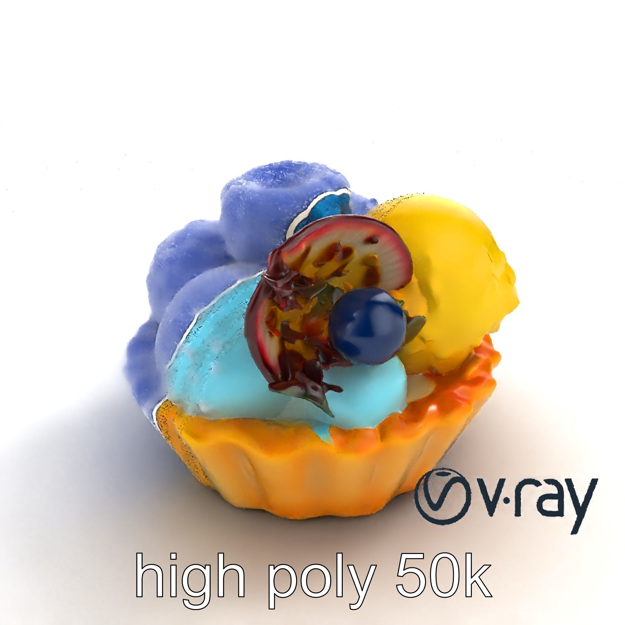 Intricate Ice Cream Tartlet 3D Model Pack Low-poly 3D model_13