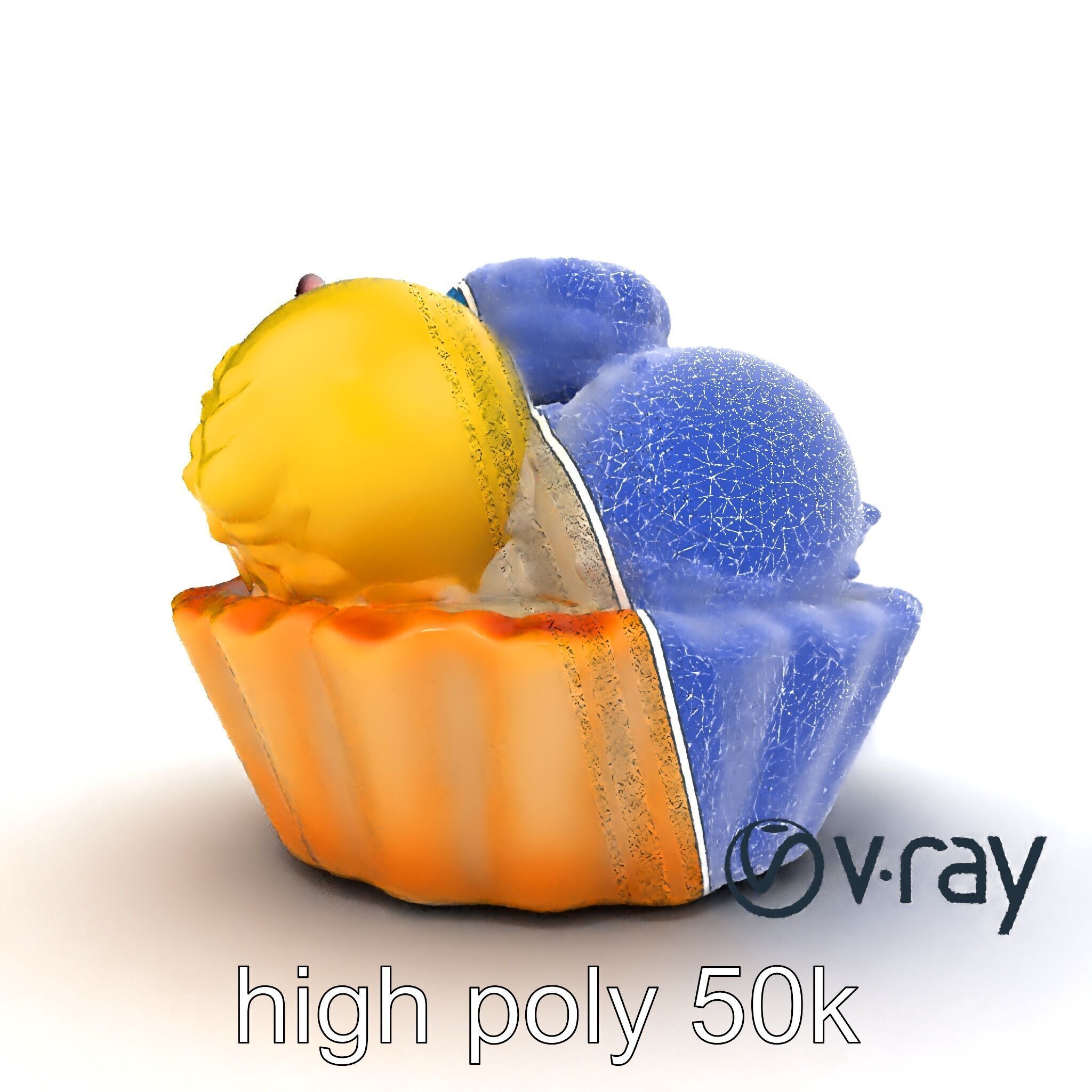 Intricate Ice Cream Tartlet 3D Model Pack Low-poly 3D model_32