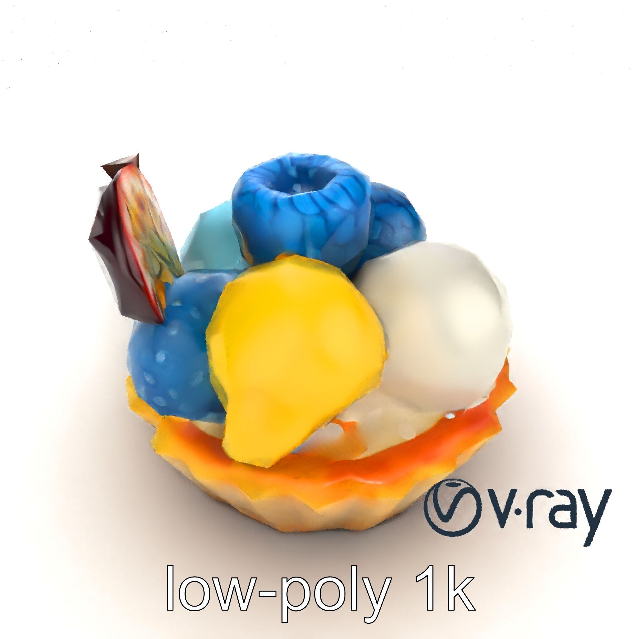 Intricate Ice Cream Tartlet 3D Model Pack Low-poly 3D model_19