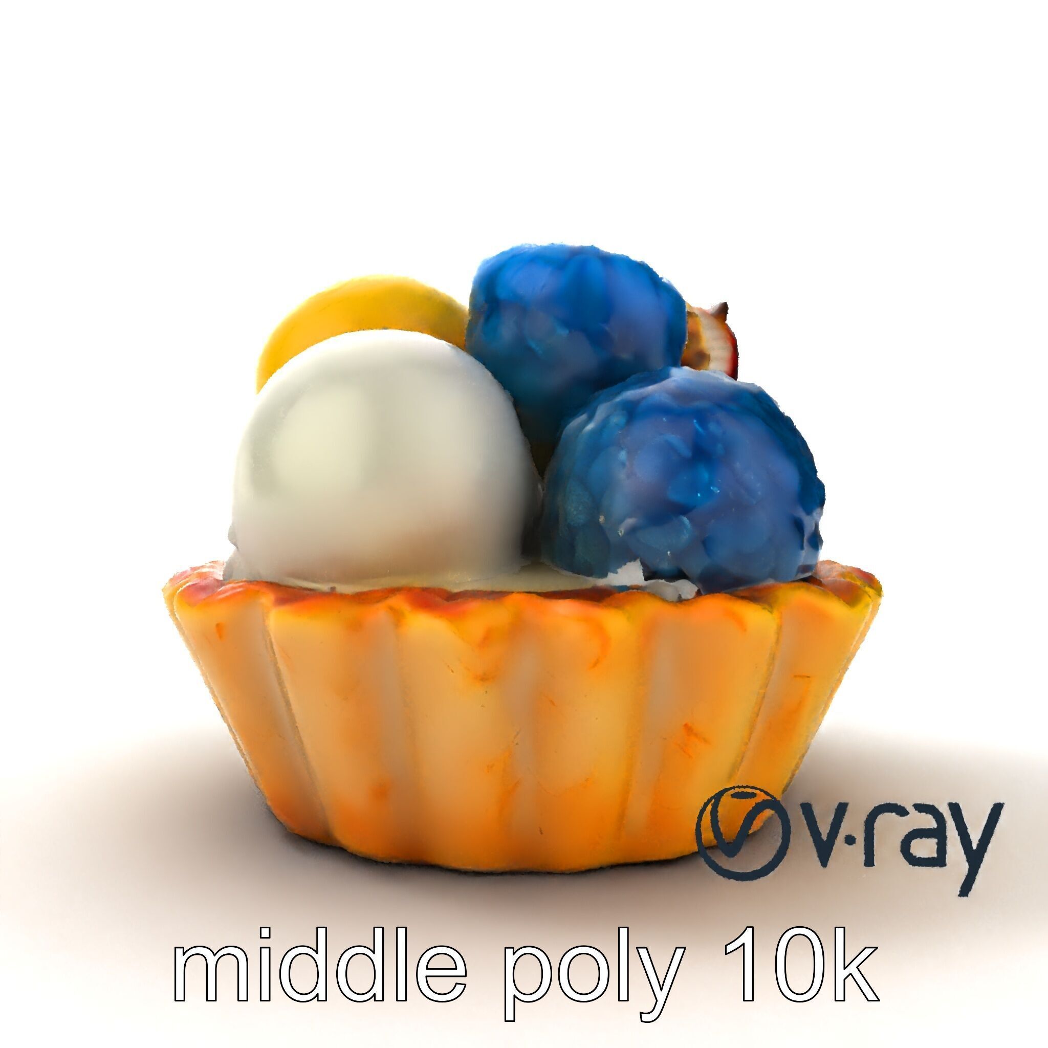 Intricate Ice Cream Tartlet 3D Model Pack Low-poly 3D model_21