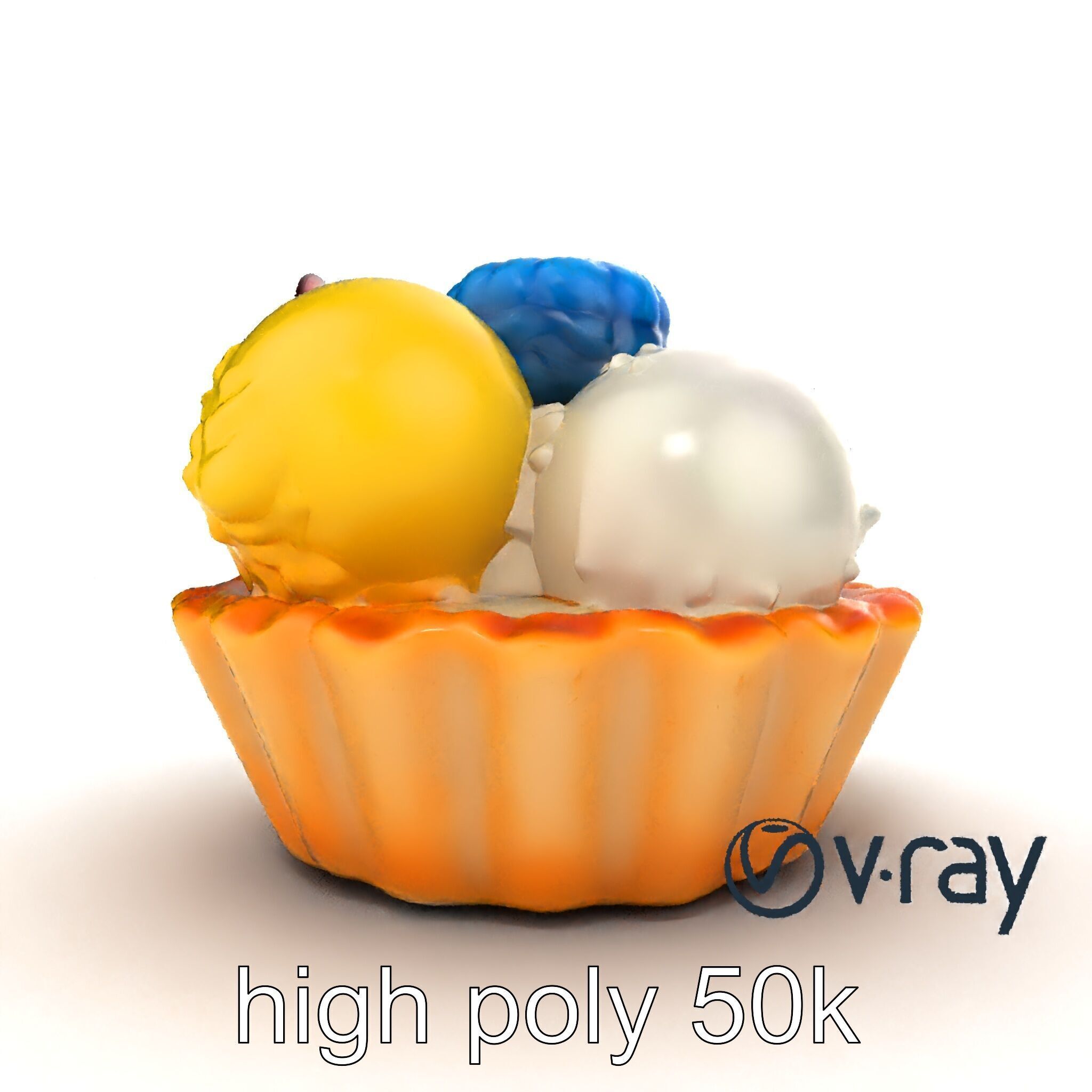 Intricate Ice Cream Tartlet 3D Model Pack Low-poly 3D model_29