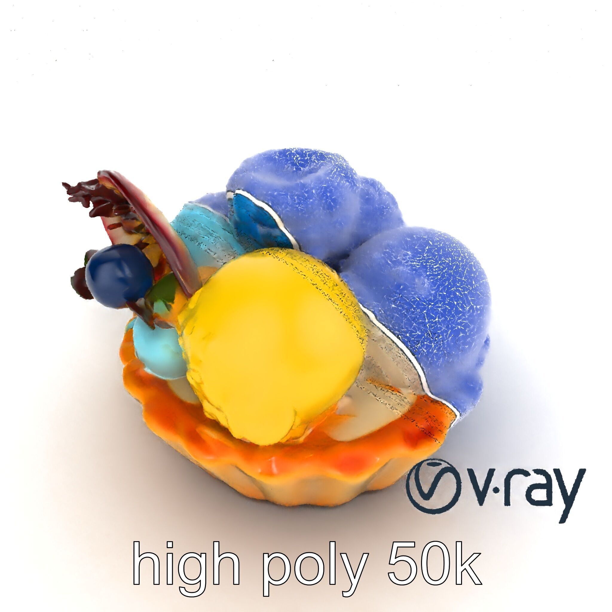 Intricate Ice Cream Tartlet 3D Model Pack Low-poly 3D model_17