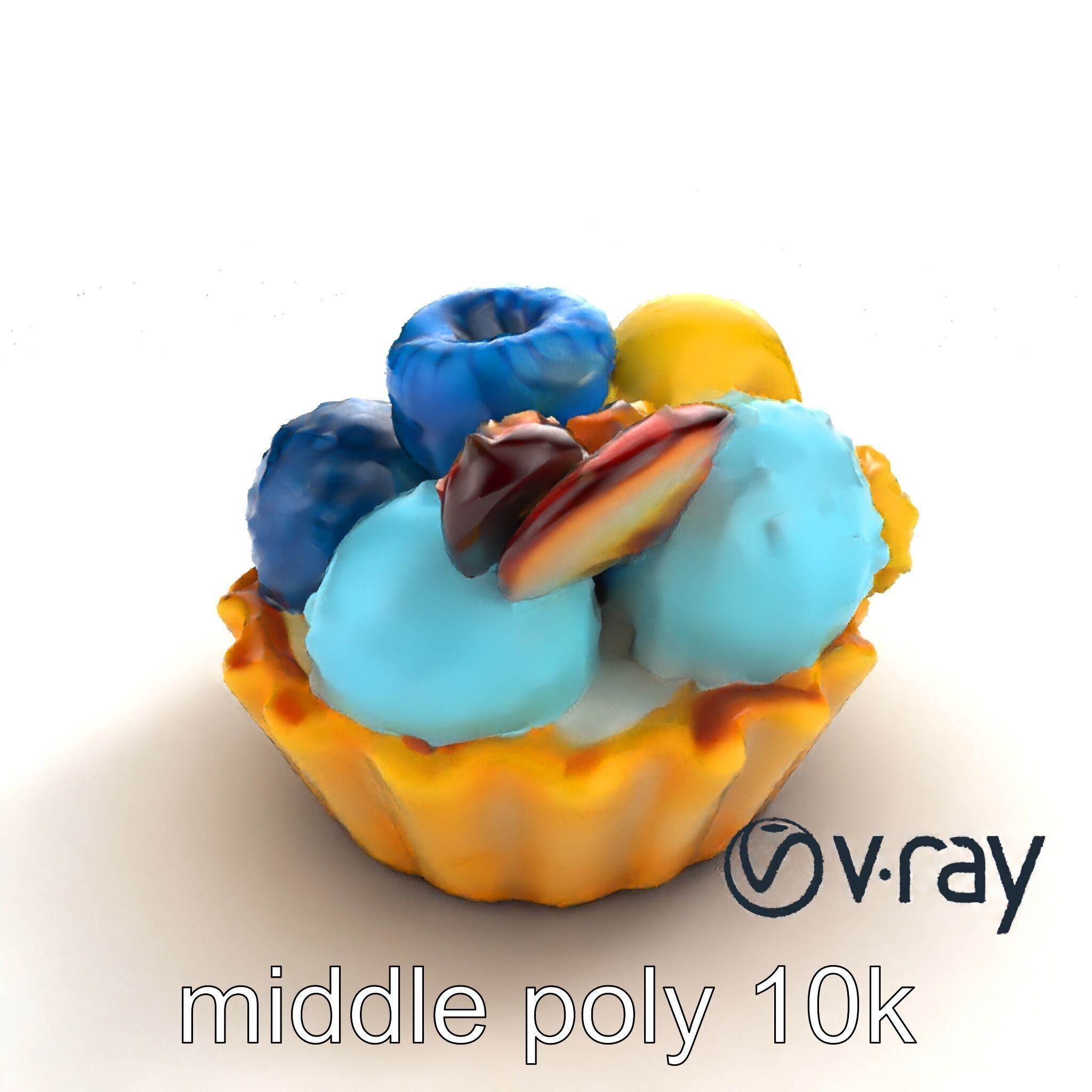 Intricate Ice Cream Tartlet 3D Model Pack Low-poly 3D model_8