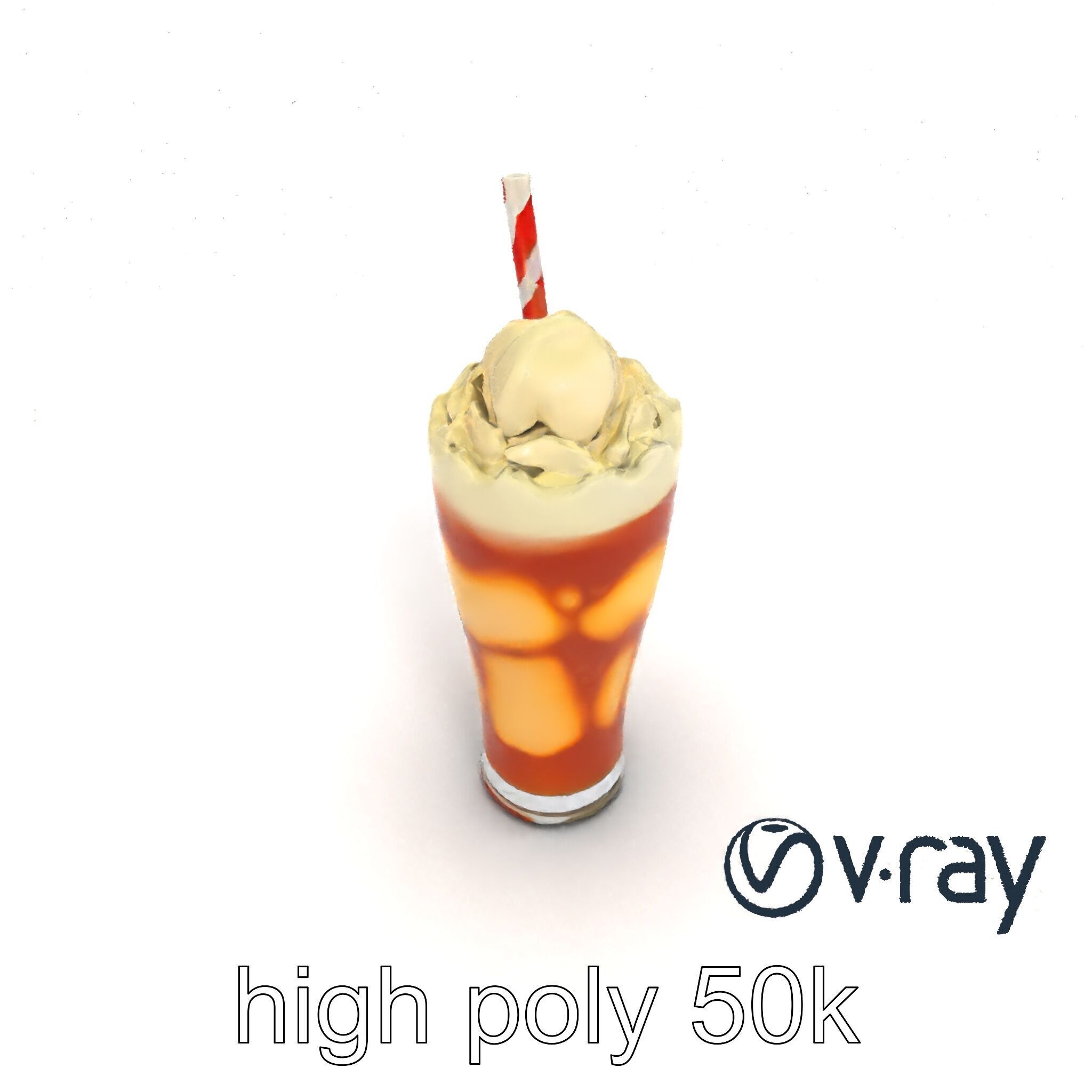 Root Beer Float Glass model pack Low-poly 3D model_16