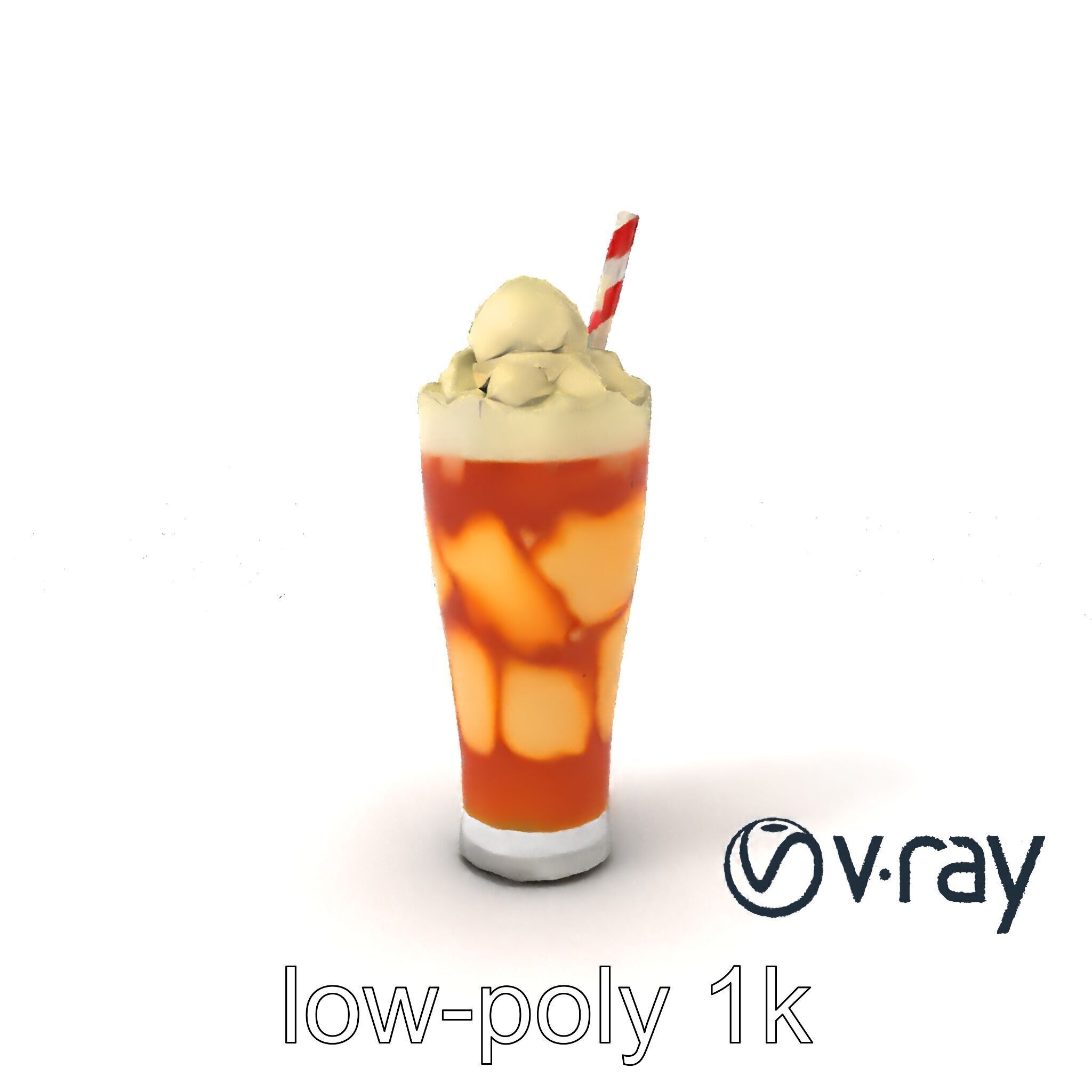 Root Beer Float Glass model pack Low-poly 3D model_5