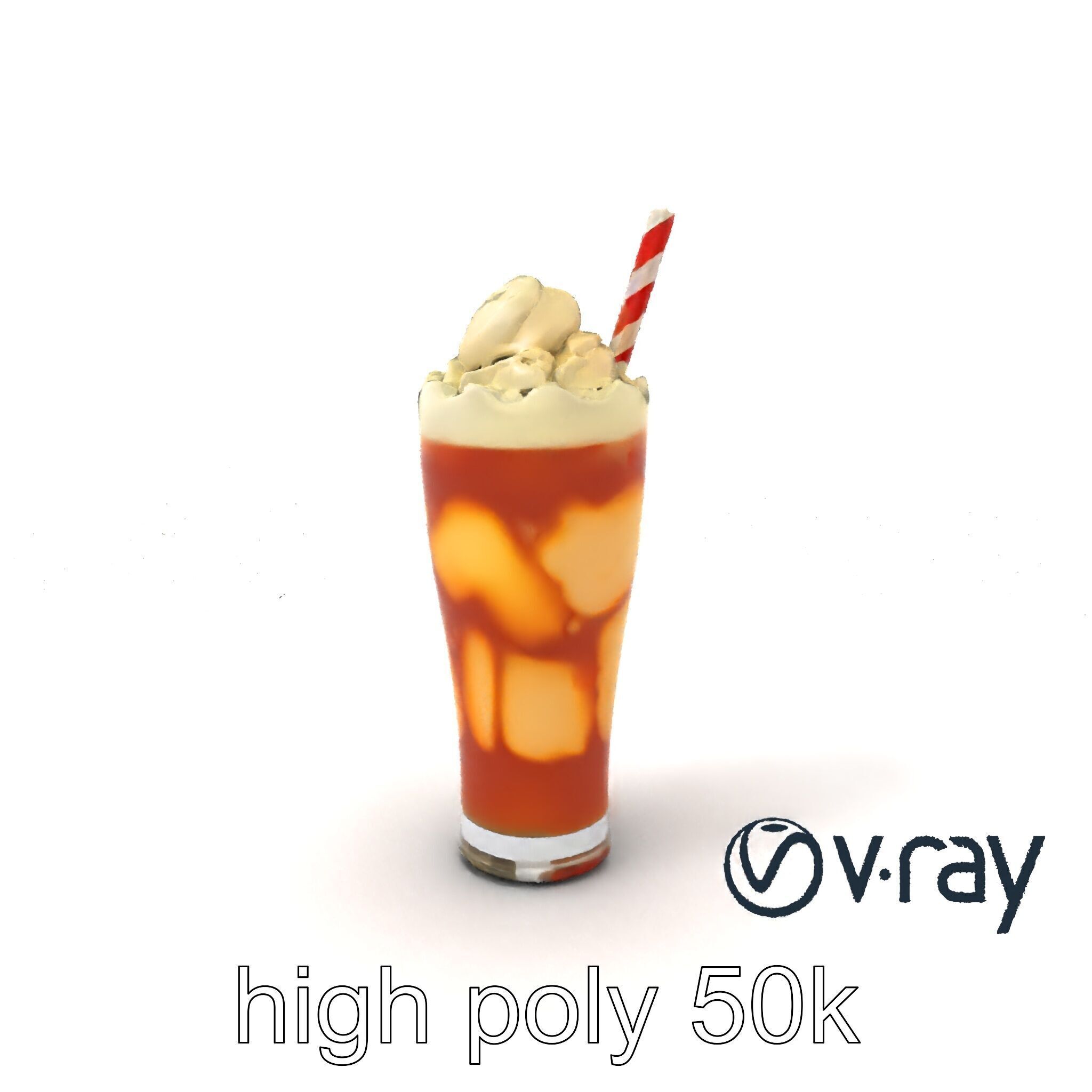 Root Beer Float Glass model pack Low-poly 3D model_2