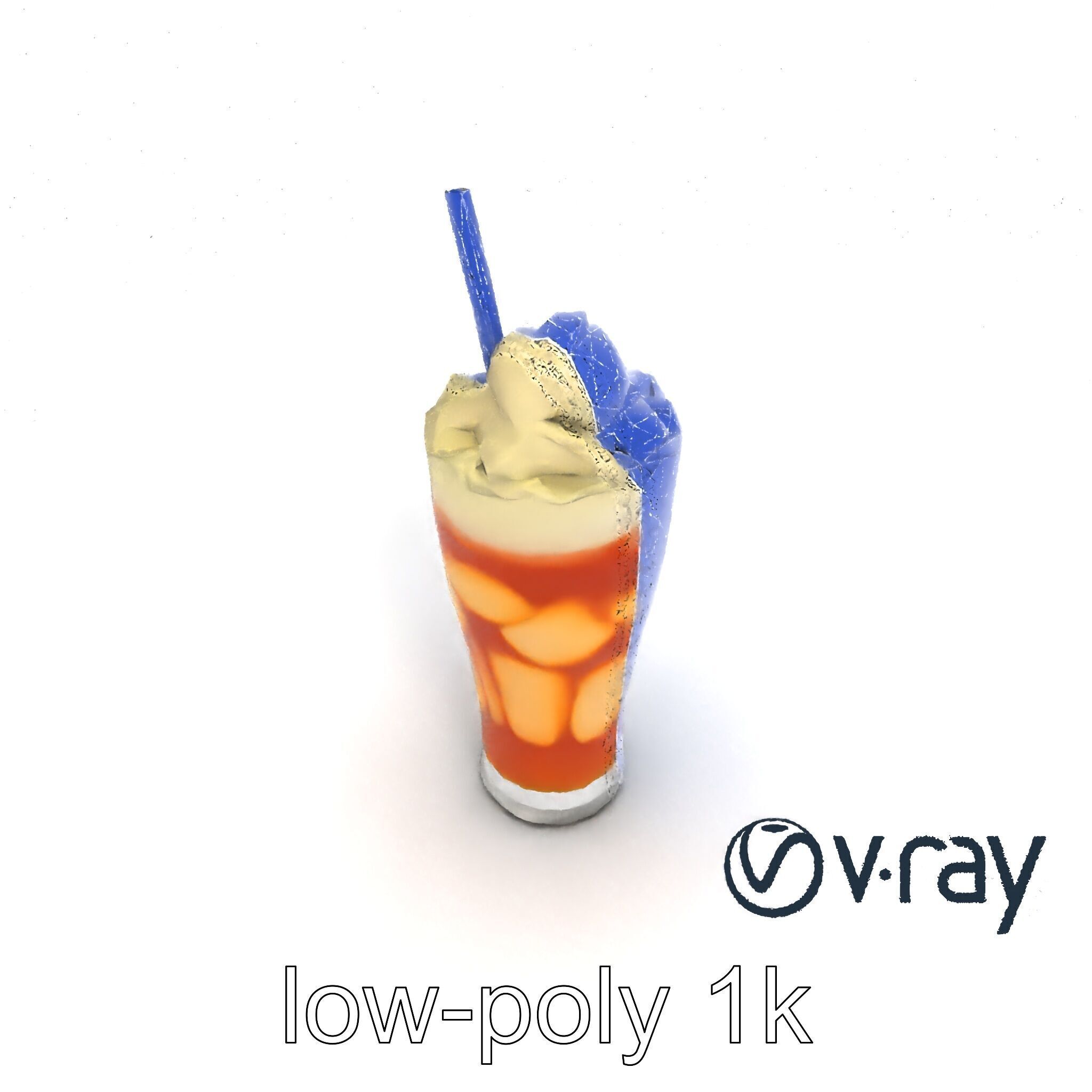 Root Beer Float Glass model pack Low-poly 3D model_22