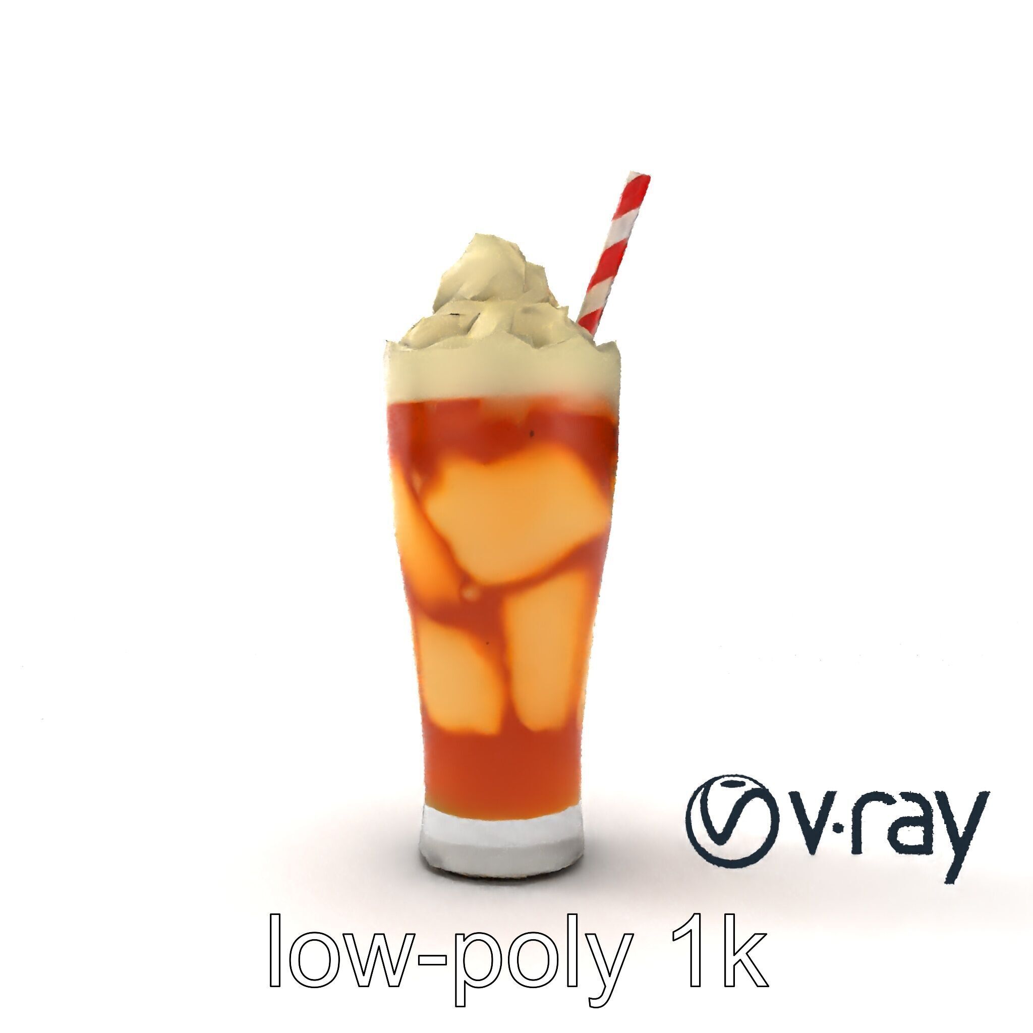 Root Beer Float Glass model pack Low-poly 3D model_31