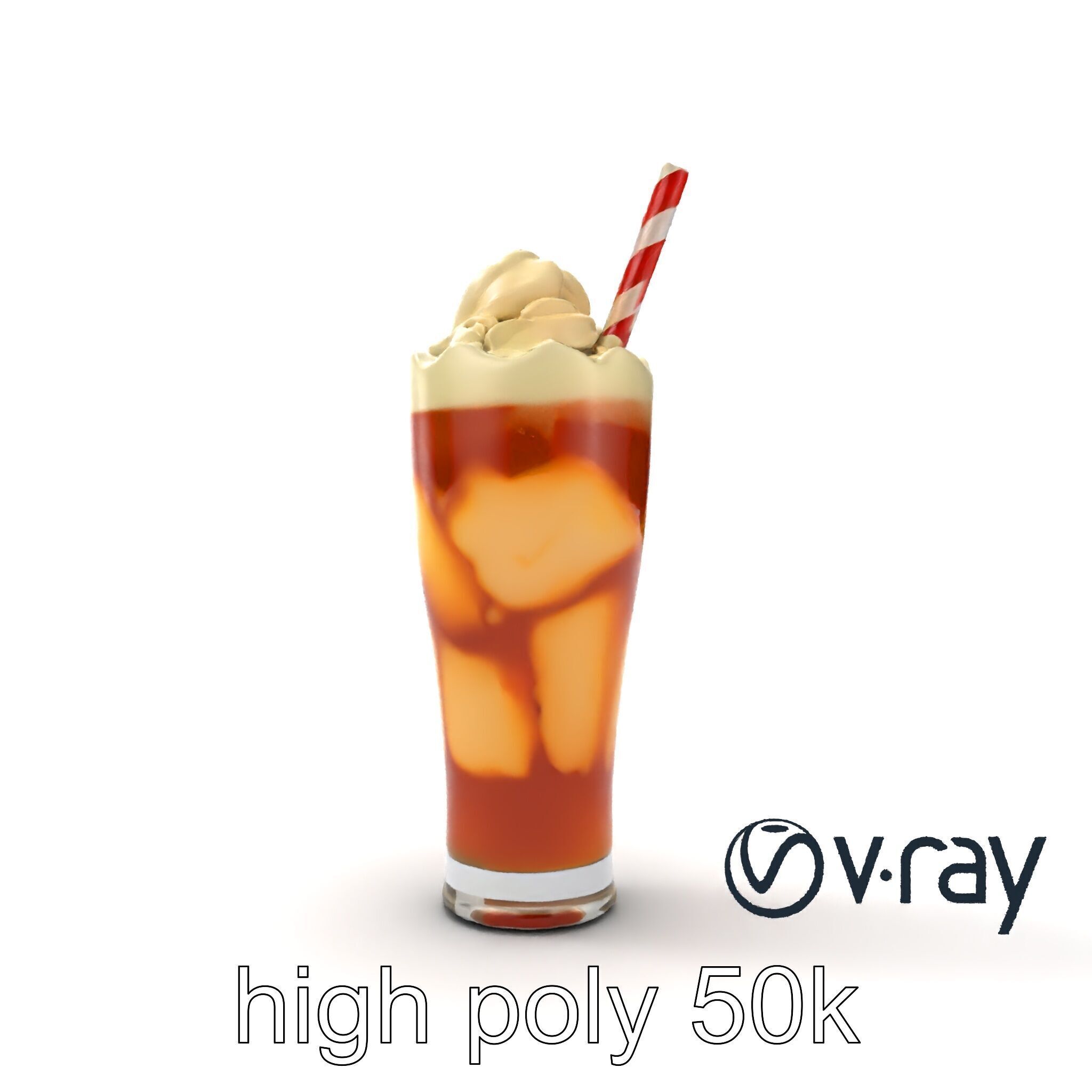 Root Beer Float Glass model pack Low-poly 3D model_11
