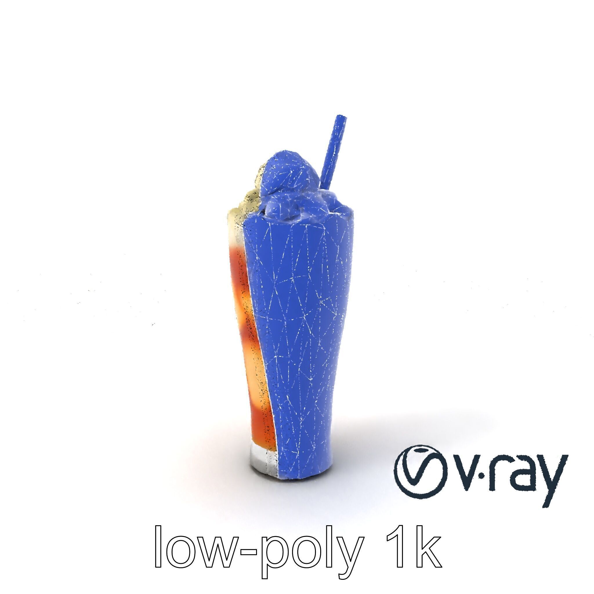 Root Beer Float Glass model pack Low-poly 3D model_7