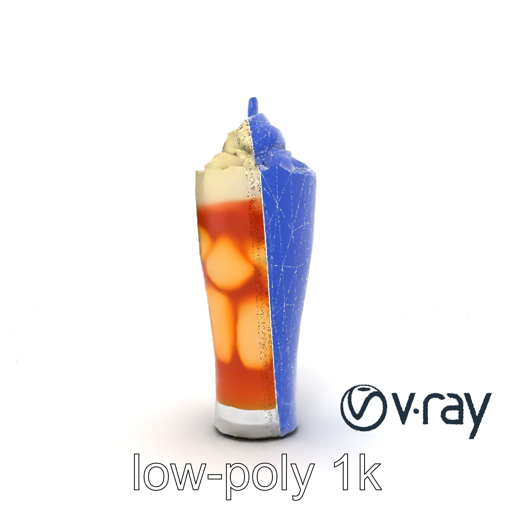 Root Beer Float Glass model pack Low-poly 3D model_19