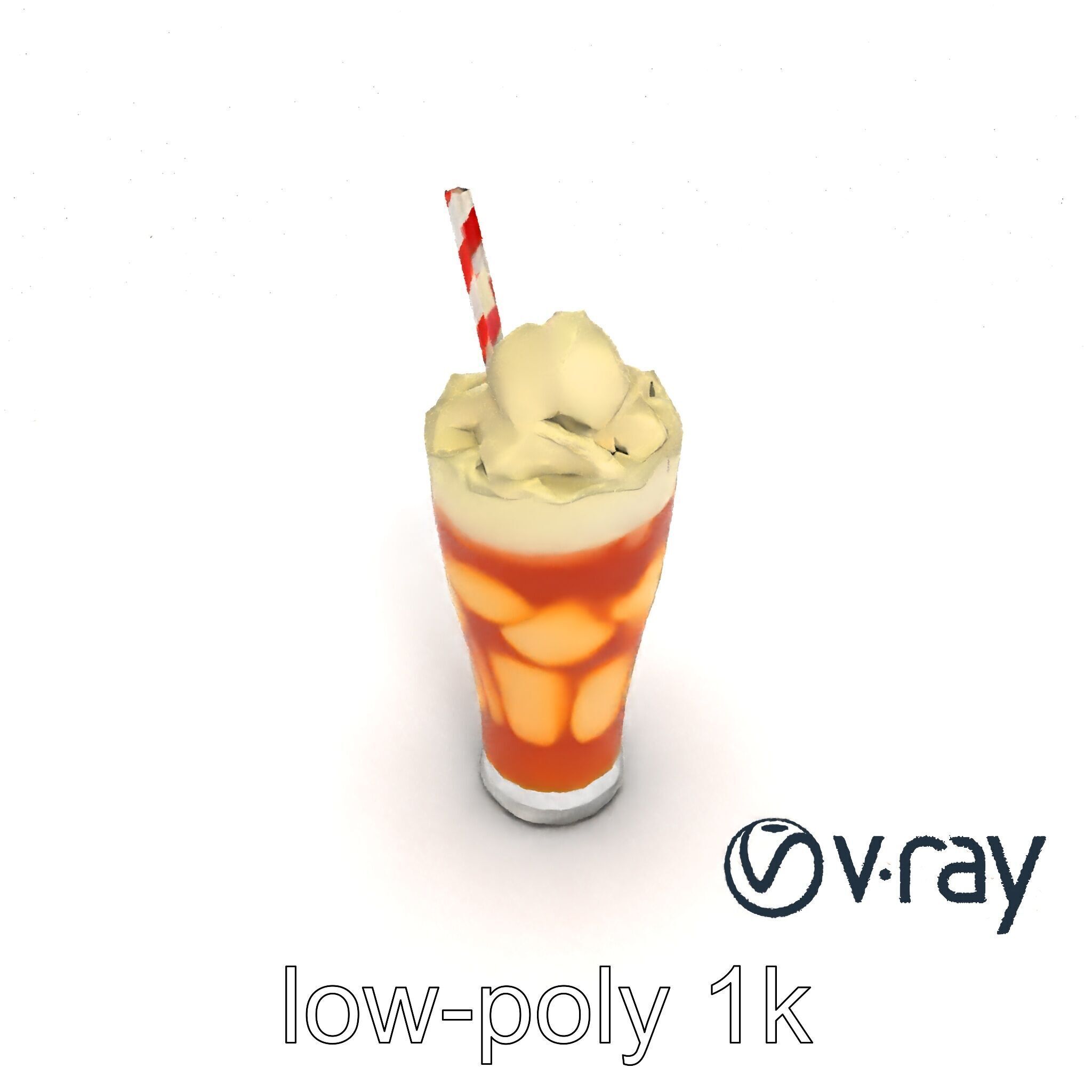 Root Beer Float Glass model pack Low-poly 3D model_12