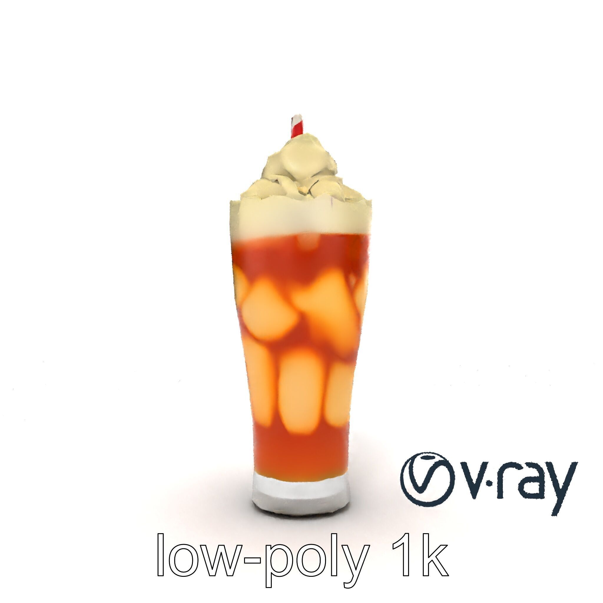 Root Beer Float Glass model pack Low-poly 3D model_17