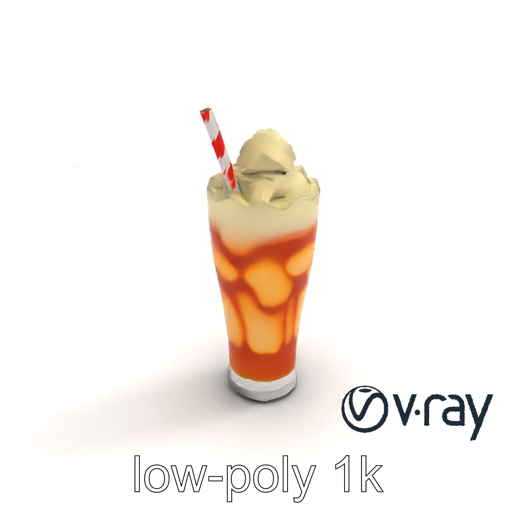 Root Beer Float Glass model pack Low-poly 3D model_9