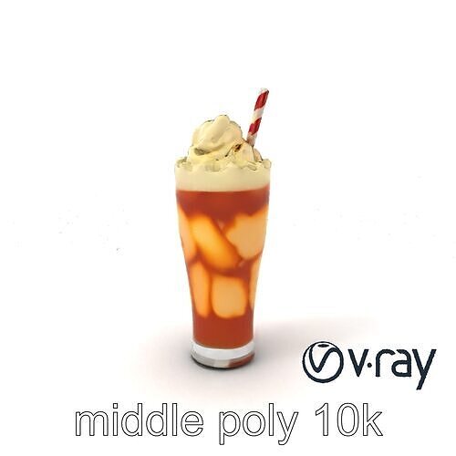 Root Beer Float Glass model pack Low-poly 3D model