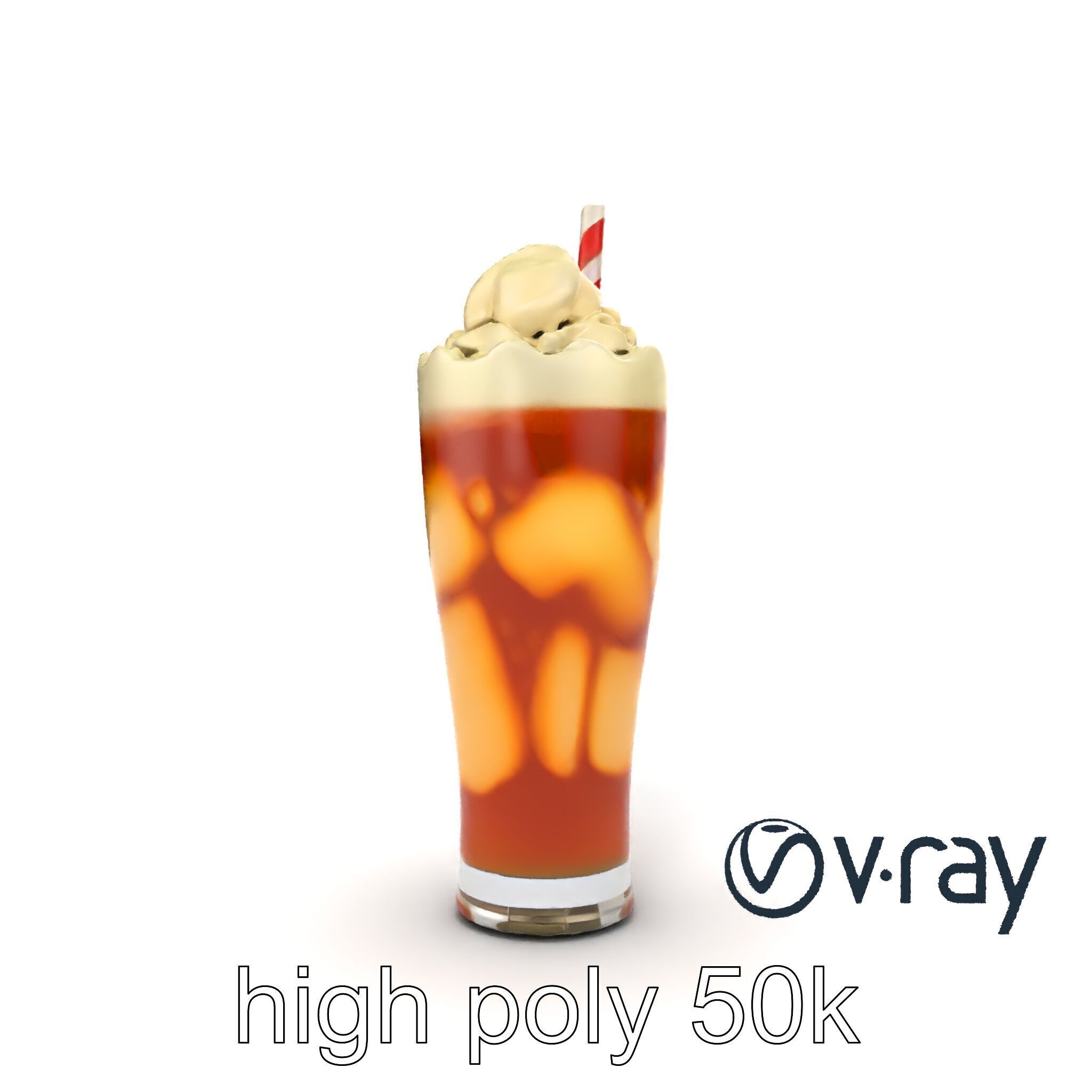 Root Beer Float Glass model pack Low-poly 3D model_26