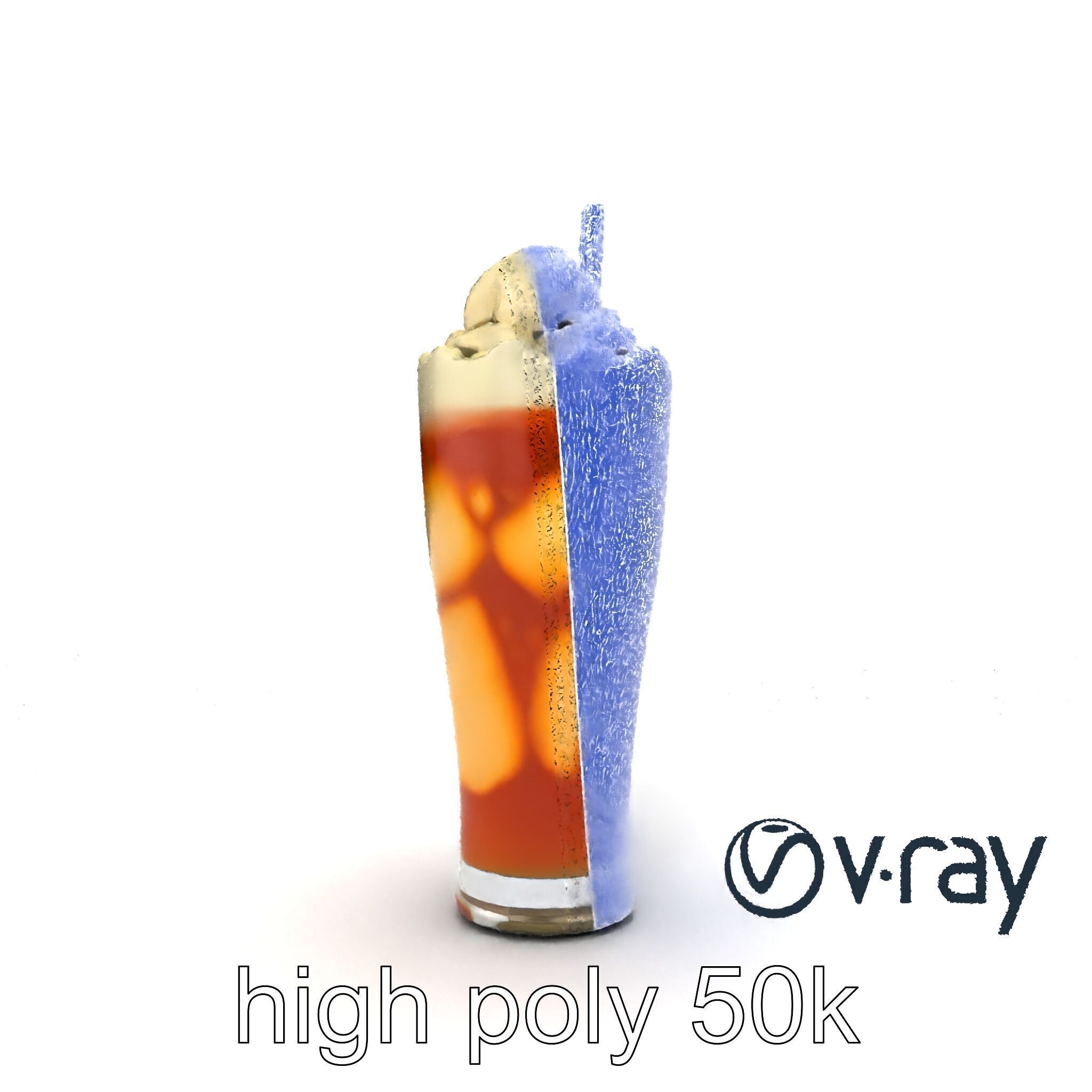 Root Beer Float Glass model pack Low-poly 3D model_24
