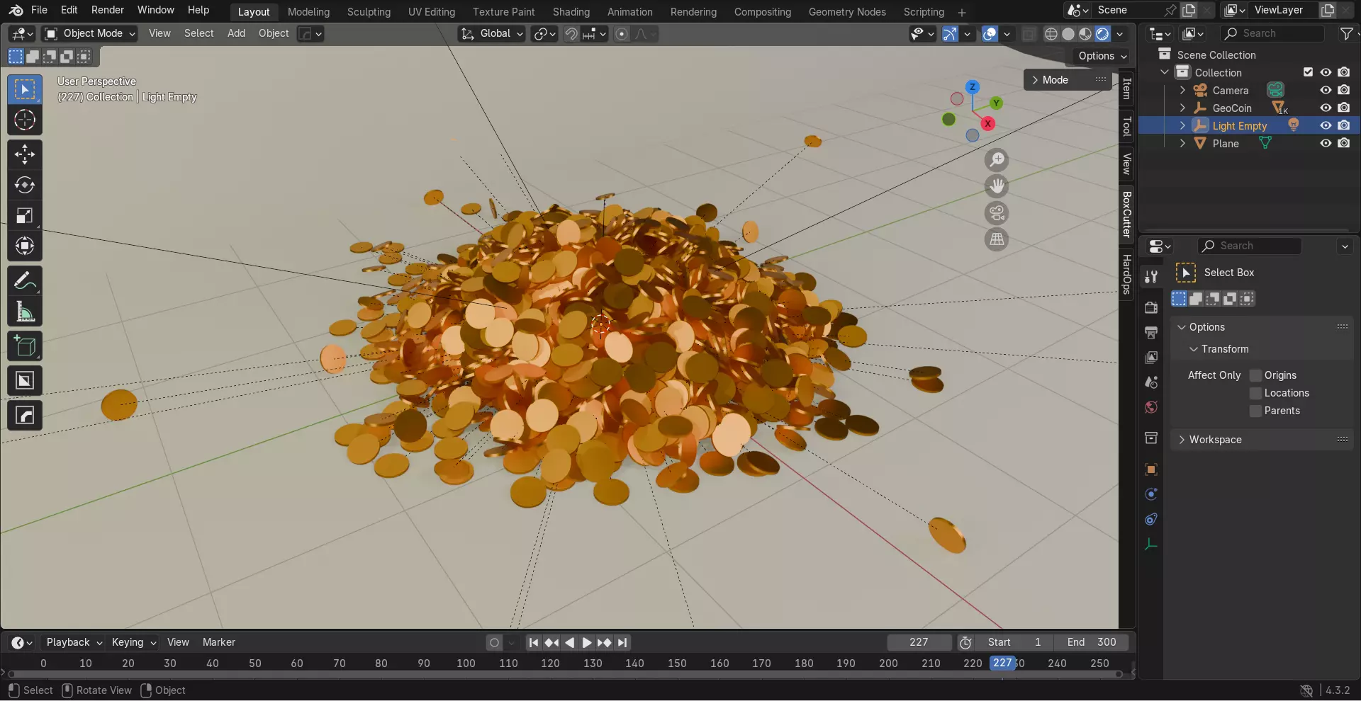 Golden Coin Rain Animation 3D model