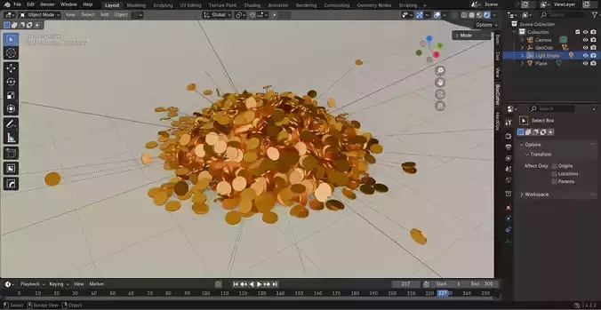 Golden Coin Rain Animation 3D model
