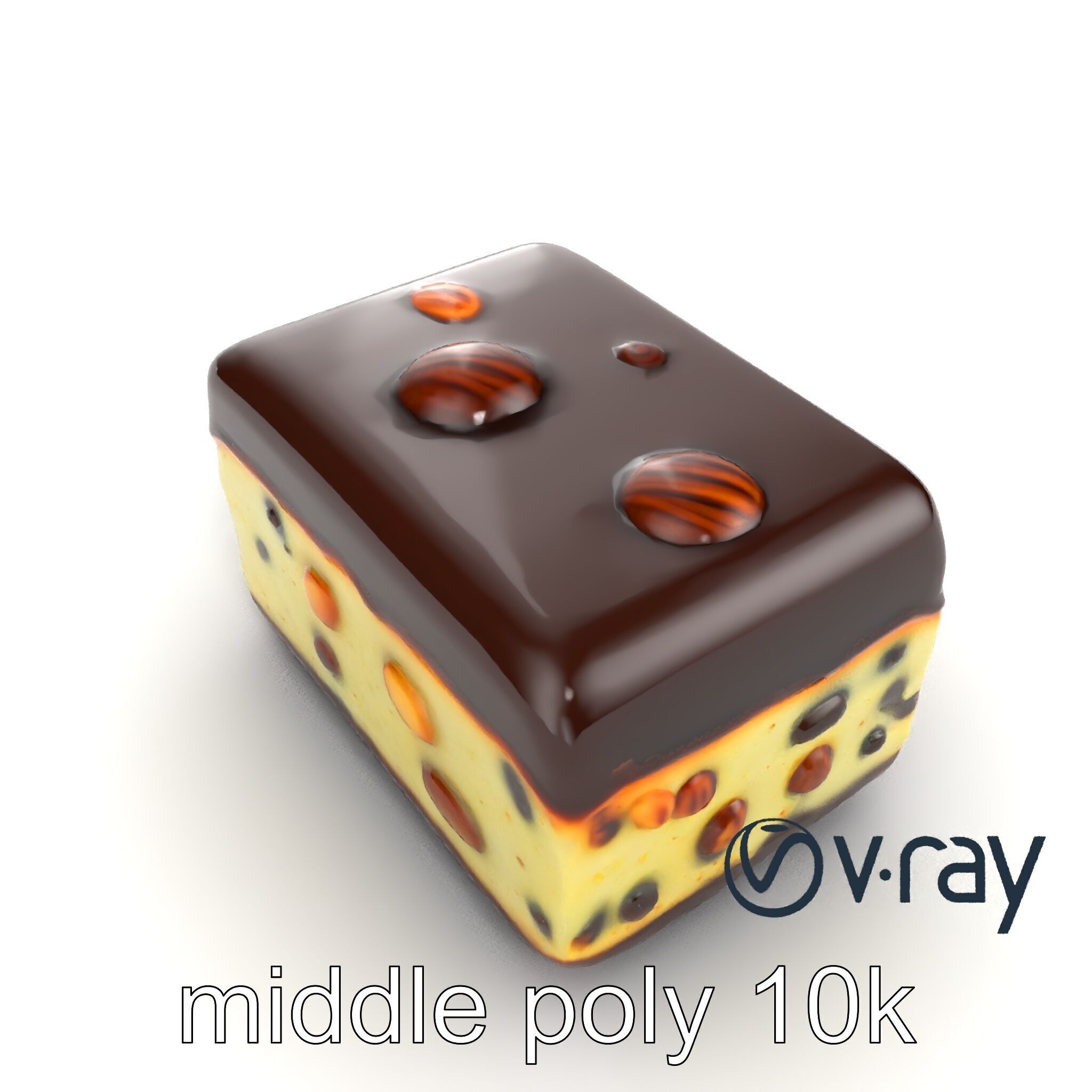 Luxury Chocolate Almond Ice Cream Bar model pack Low-poly 3D model_12