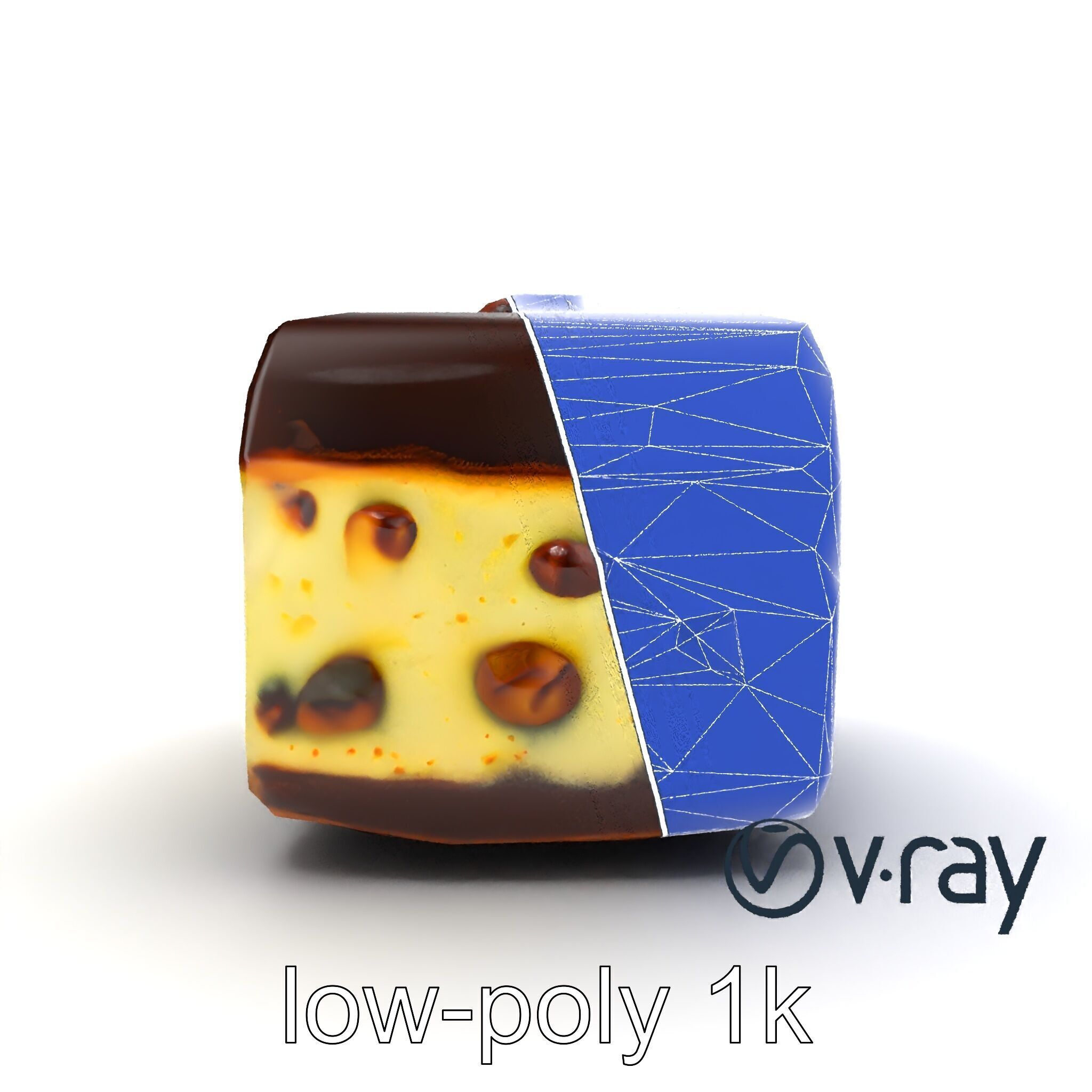 Luxury Chocolate Almond Ice Cream Bar model pack Low-poly 3D model_22