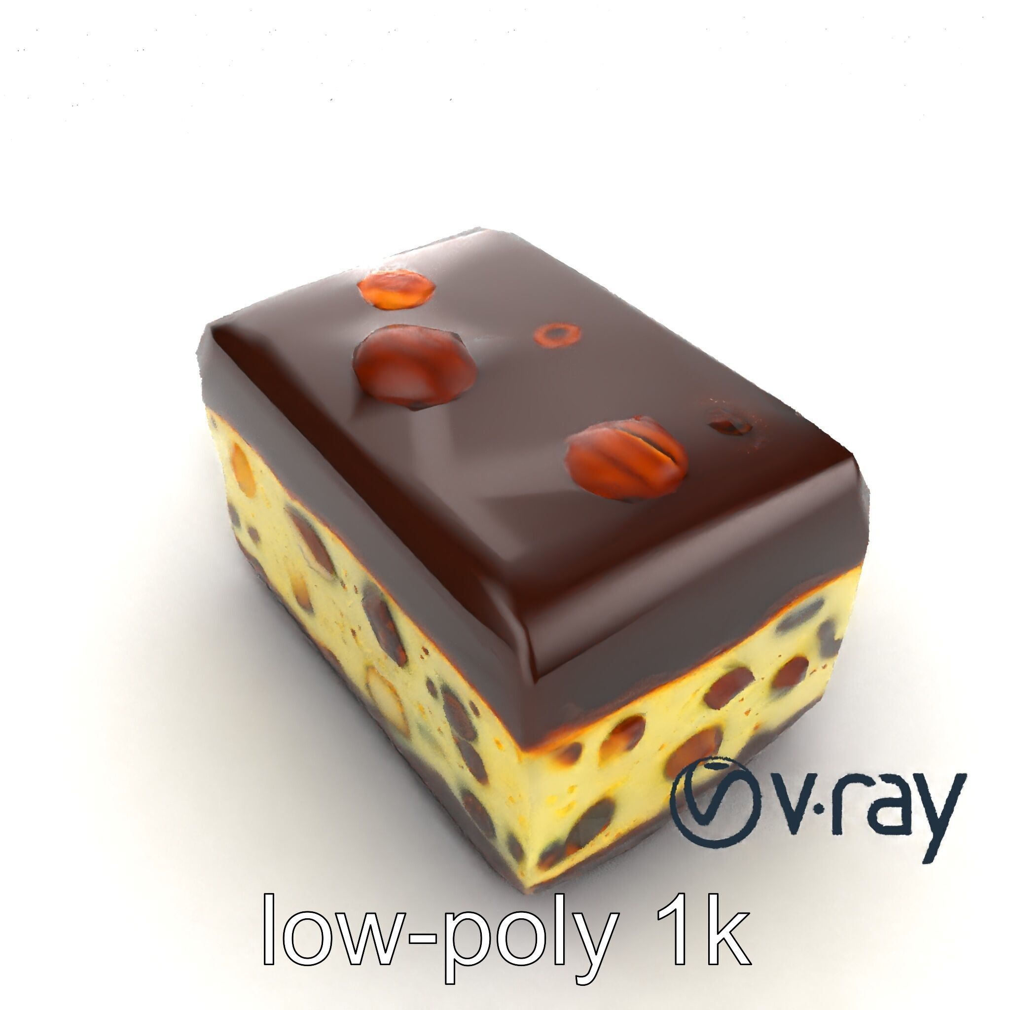 Luxury Chocolate Almond Ice Cream Bar model pack Low-poly 3D model_14