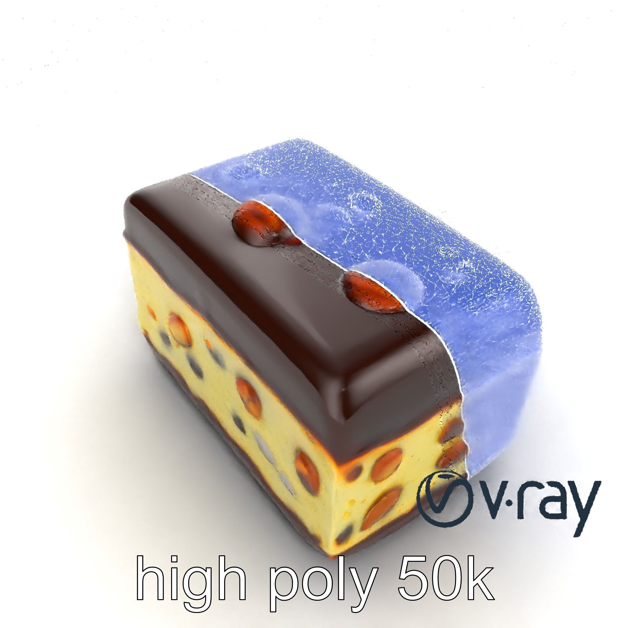 Luxury Chocolate Almond Ice Cream Bar model pack Low-poly 3D model_30