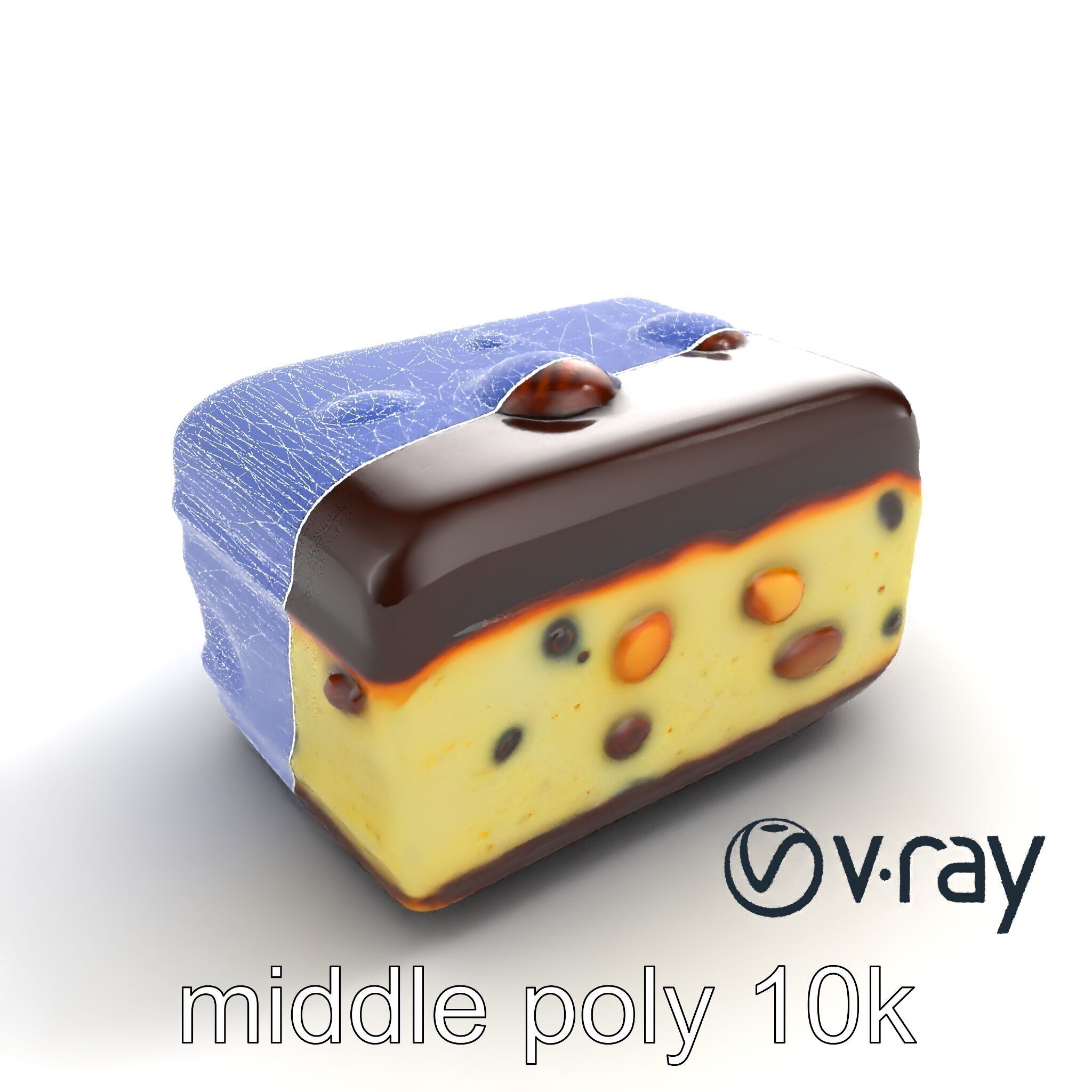 Luxury Chocolate Almond Ice Cream Bar model pack Low-poly 3D model_11