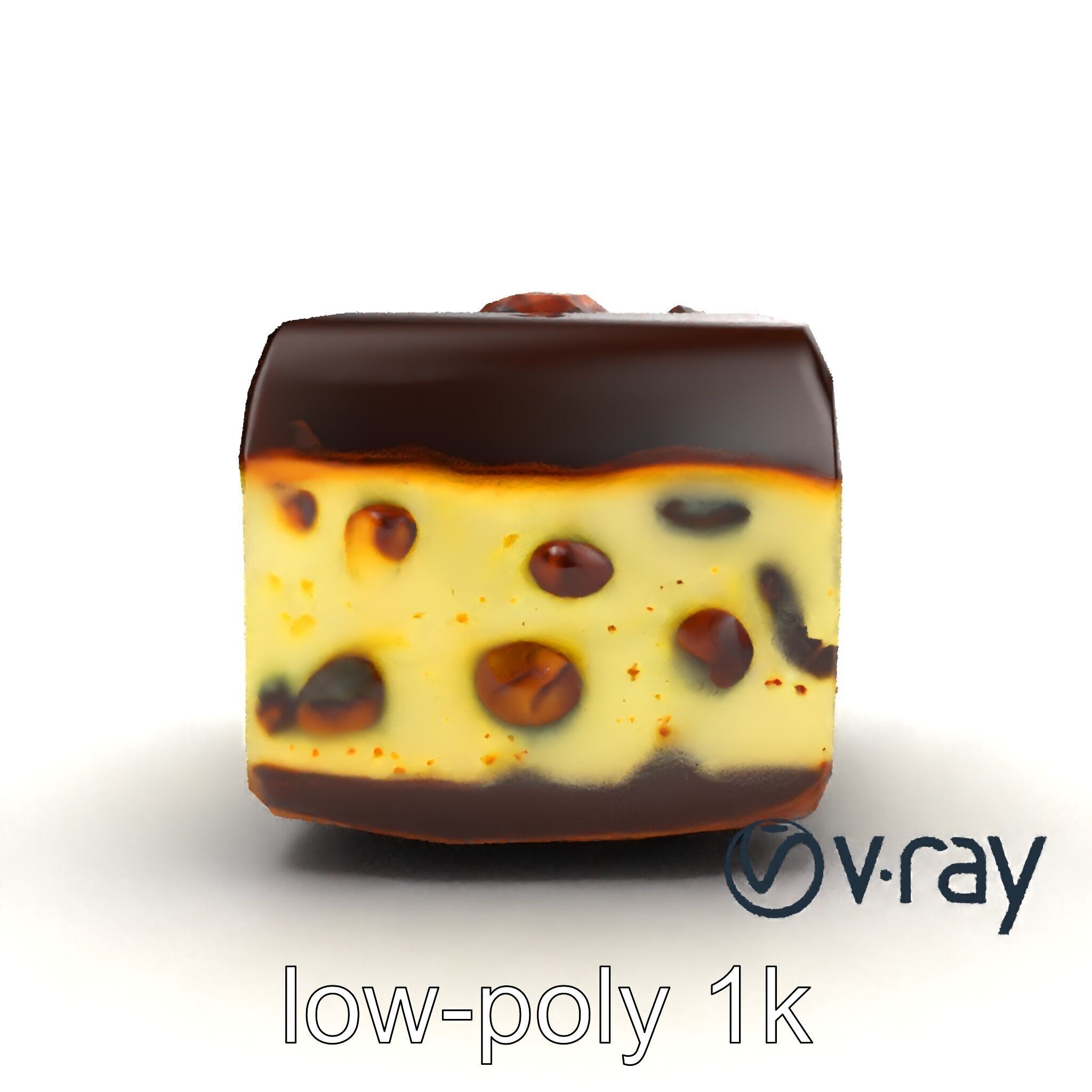 Luxury Chocolate Almond Ice Cream Bar model pack Low-poly 3D model_20