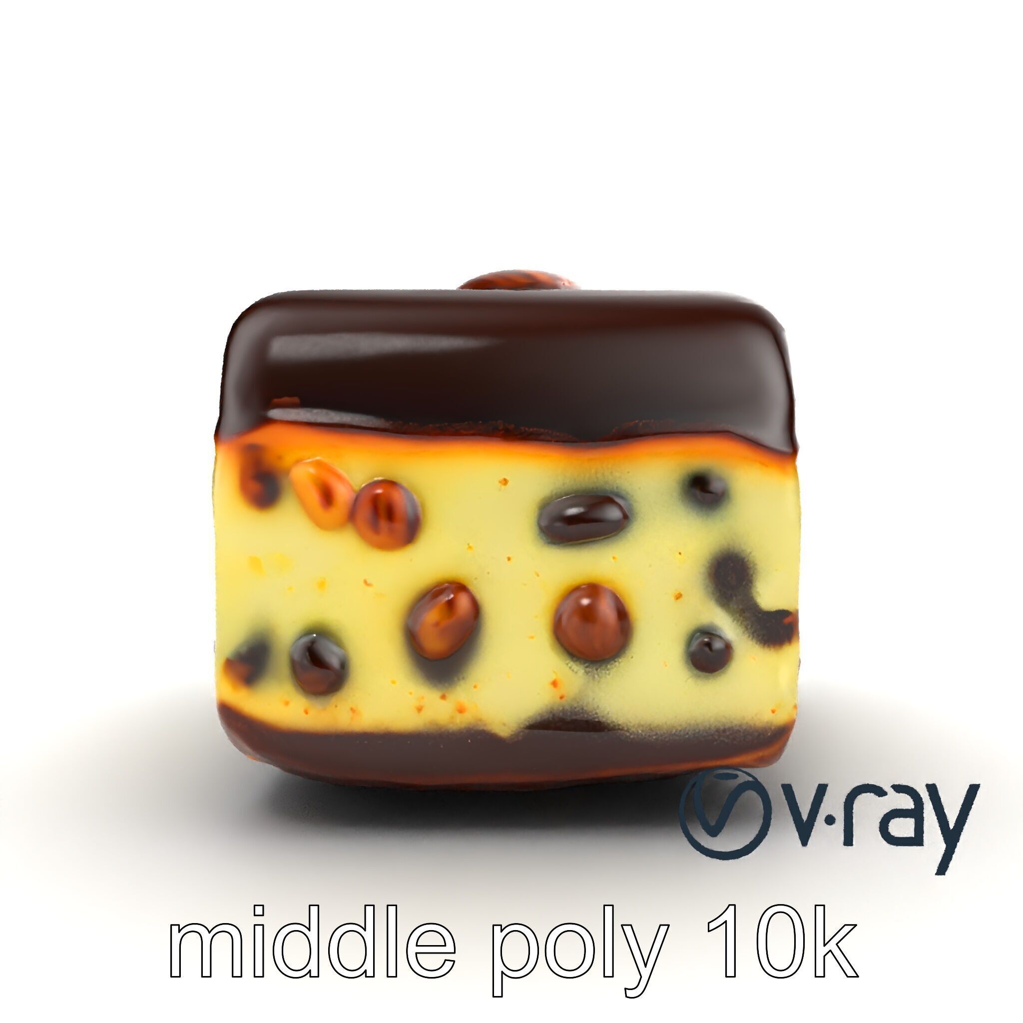 Luxury Chocolate Almond Ice Cream Bar model pack Low-poly 3D model_15