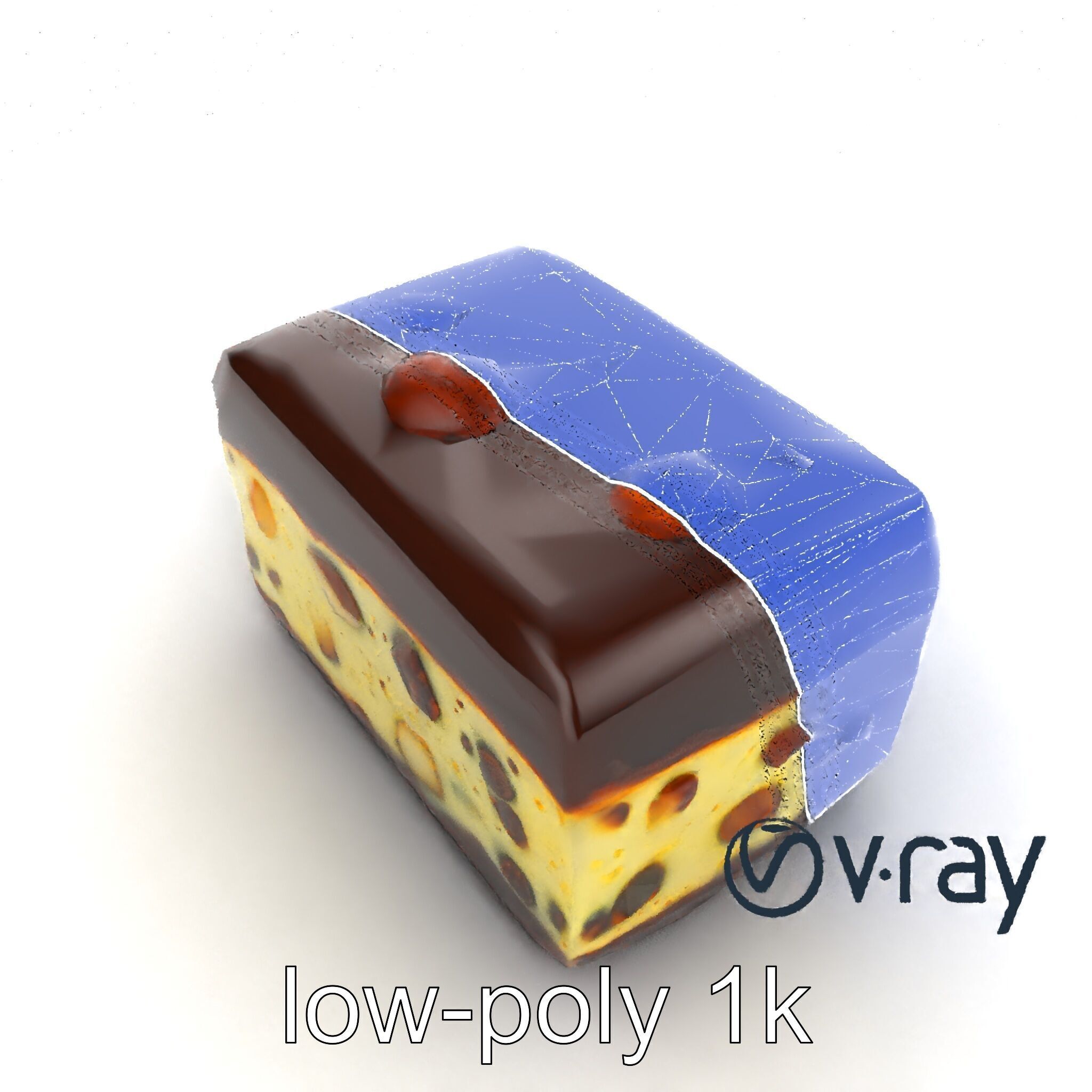 Luxury Chocolate Almond Ice Cream Bar model pack Low-poly 3D model_23
