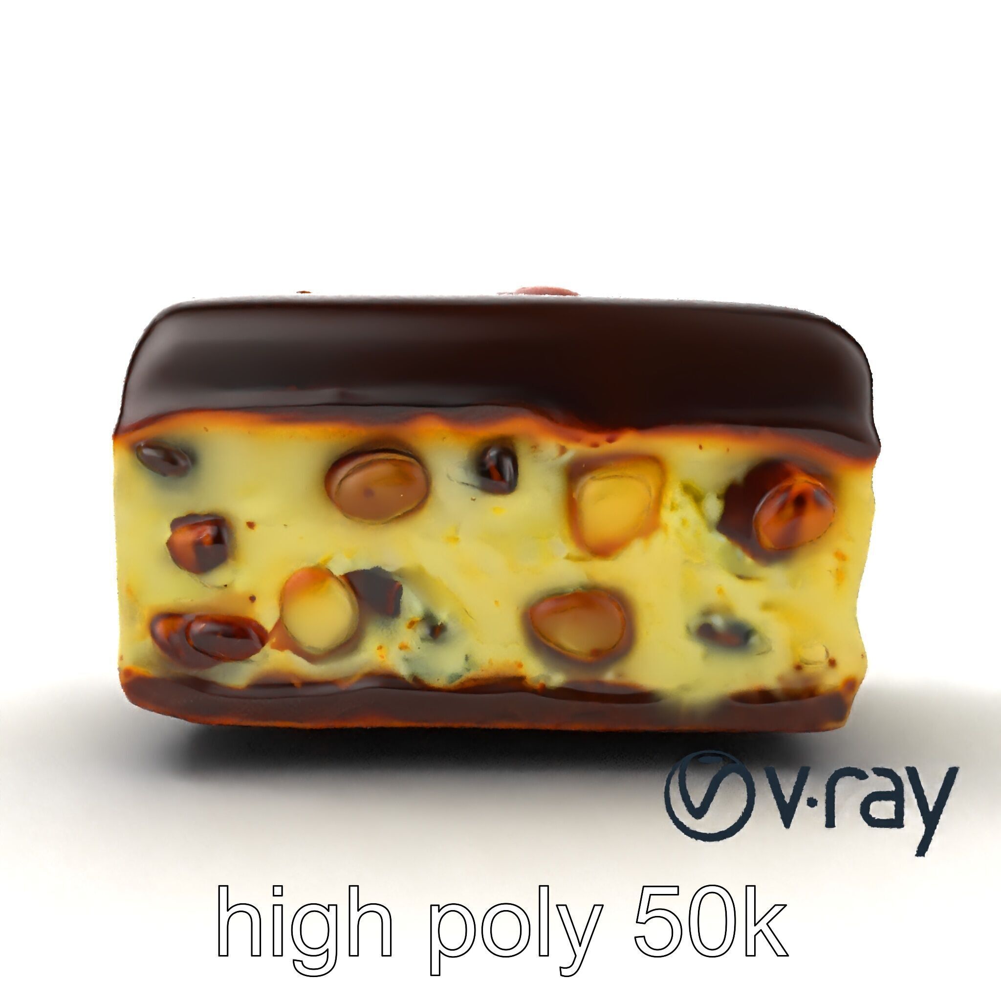 Luxury Chocolate Almond Ice Cream Bar model pack Low-poly 3D model_19