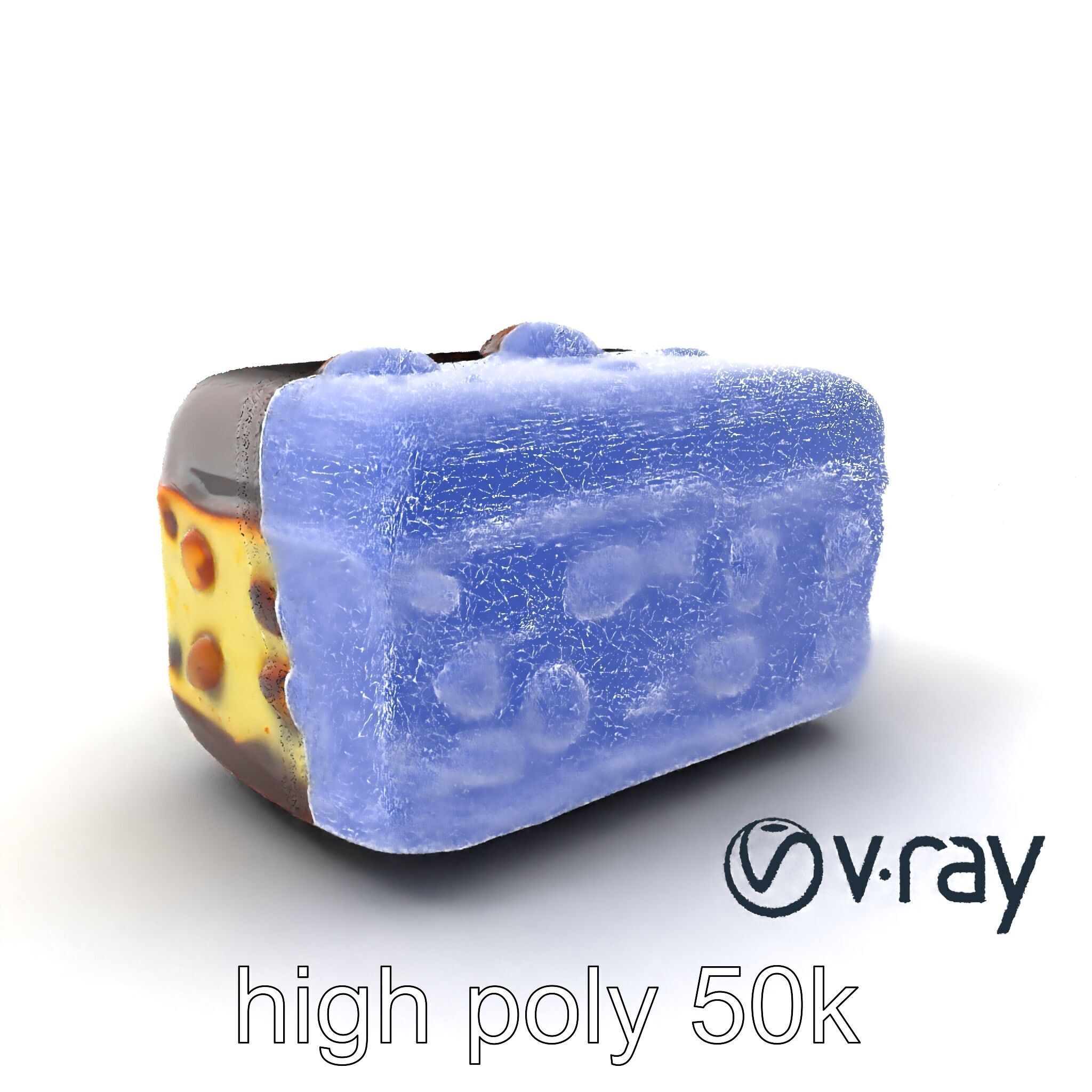 Luxury Chocolate Almond Ice Cream Bar model pack Low-poly 3D model_1