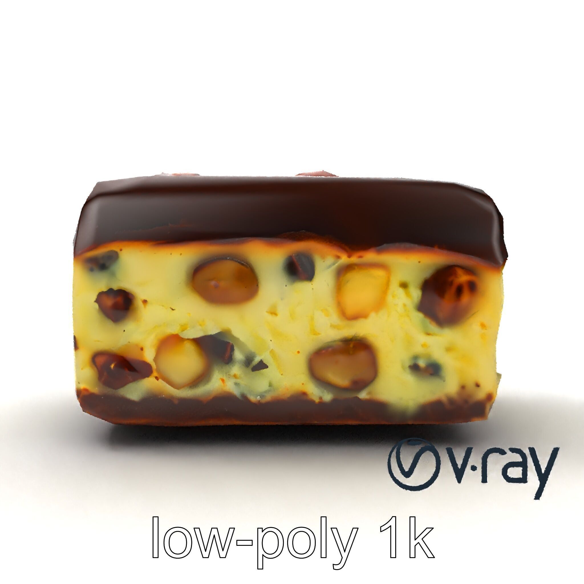Luxury Chocolate Almond Ice Cream Bar model pack Low-poly 3D model_17