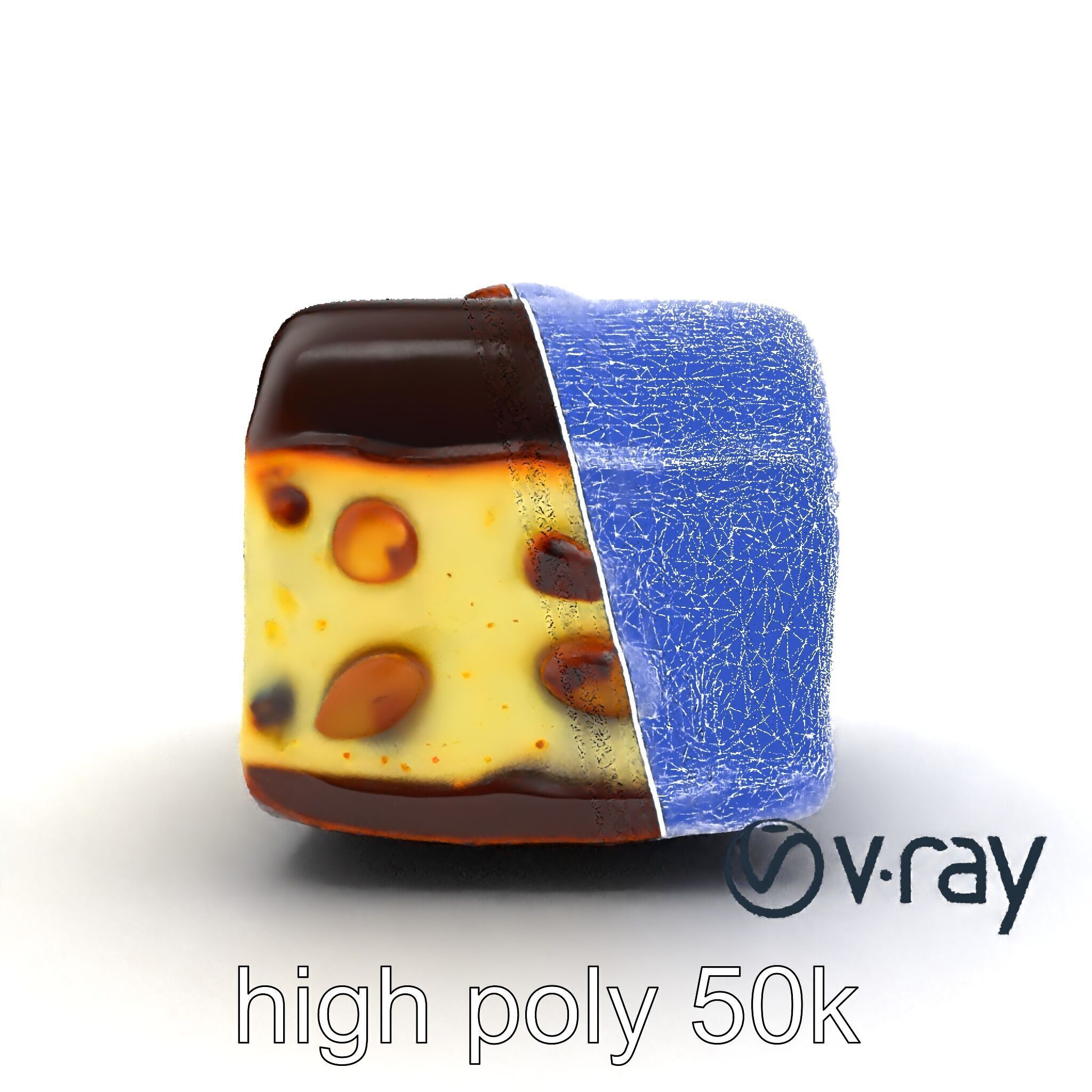 Luxury Chocolate Almond Ice Cream Bar model pack Low-poly 3D model_24