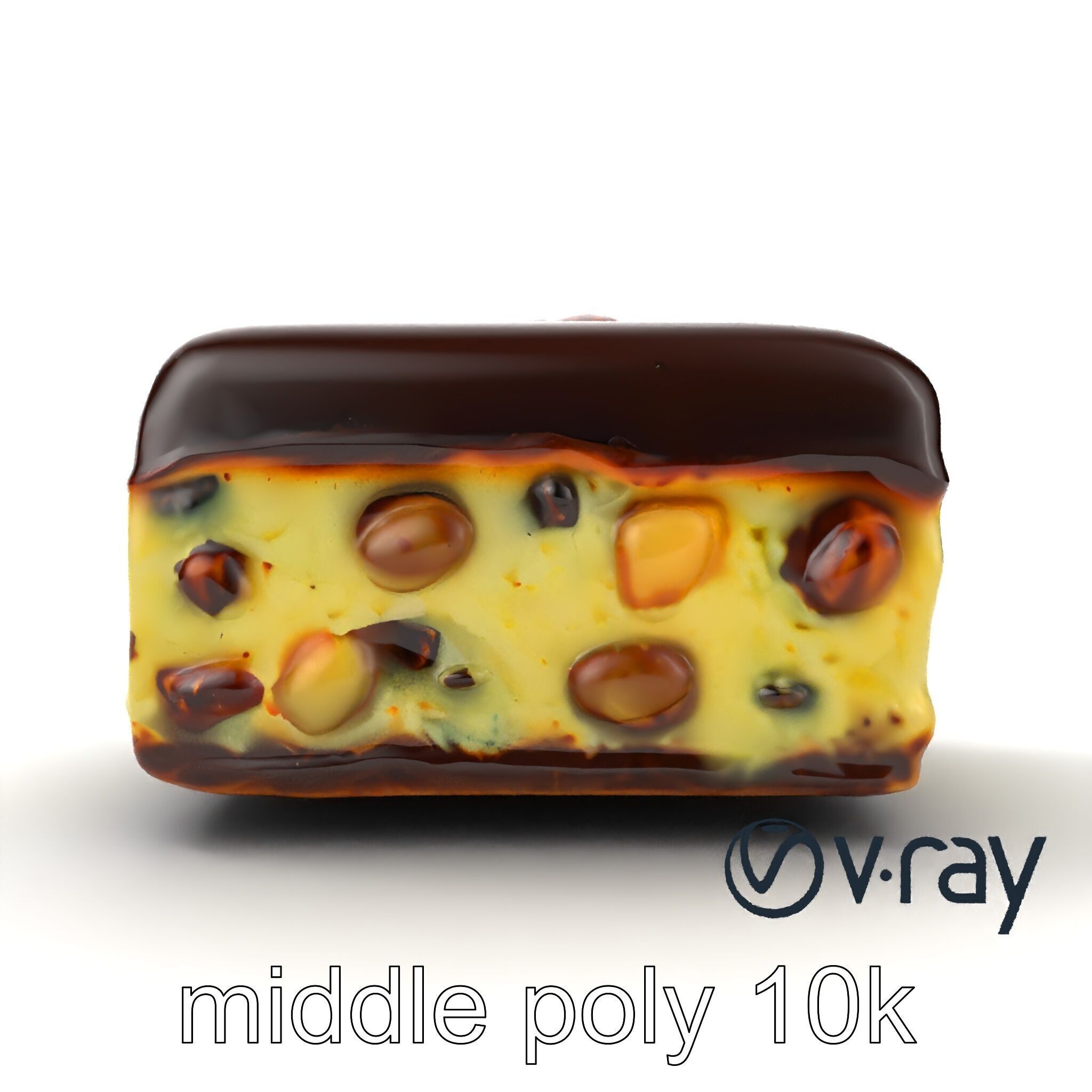 Luxury Chocolate Almond Ice Cream Bar model pack Low-poly 3D model_18