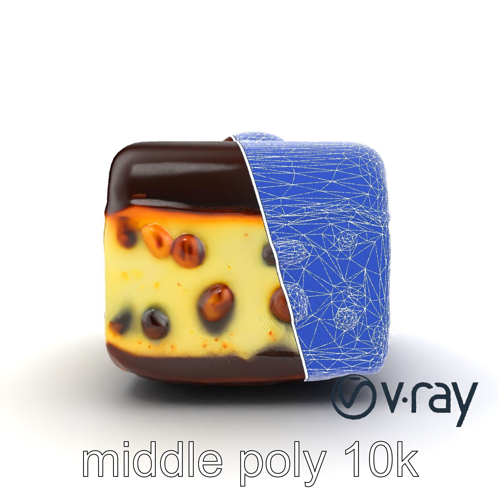 Luxury Chocolate Almond Ice Cream Bar model pack Low-poly 3D model_25