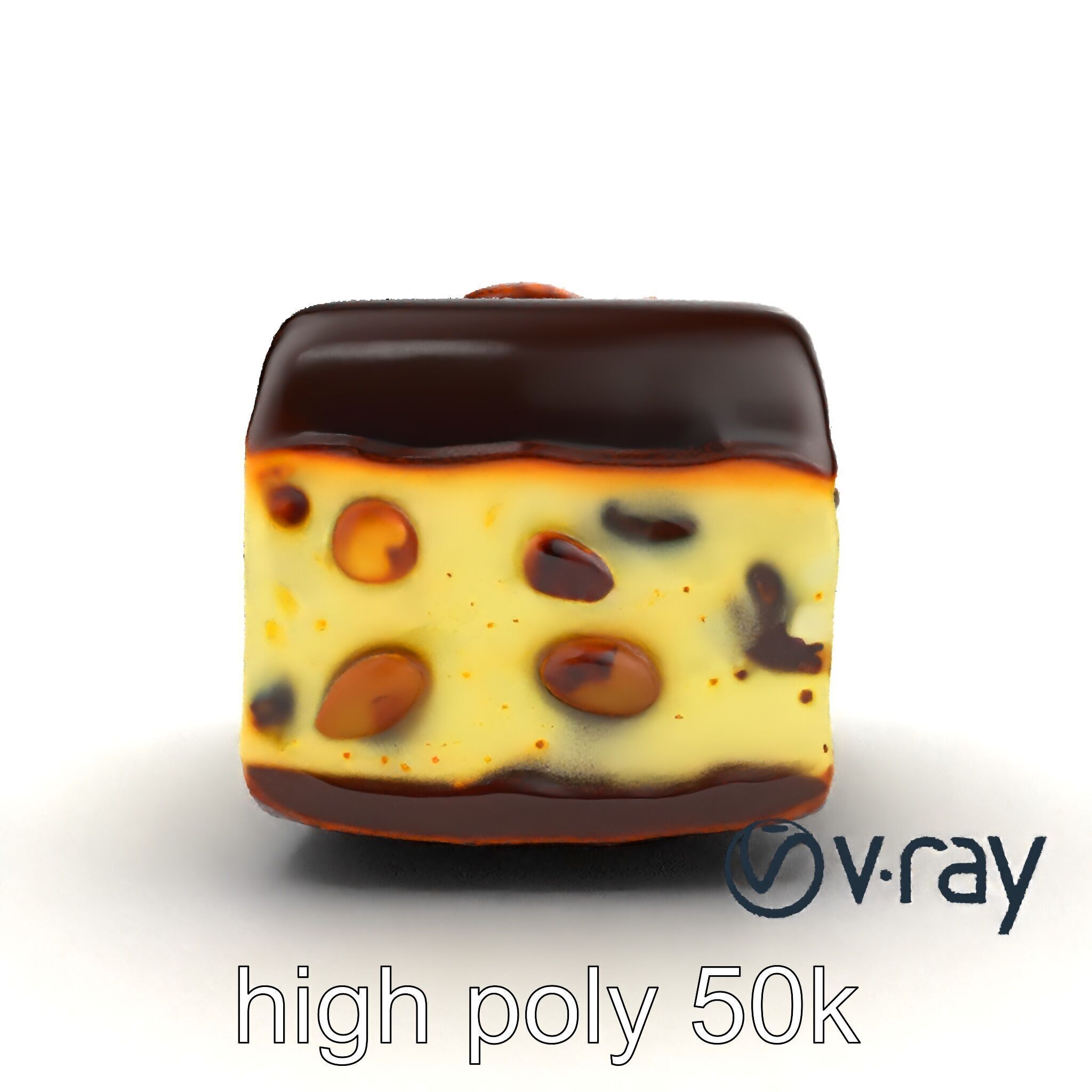 Luxury Chocolate Almond Ice Cream Bar model pack Low-poly 3D model_16