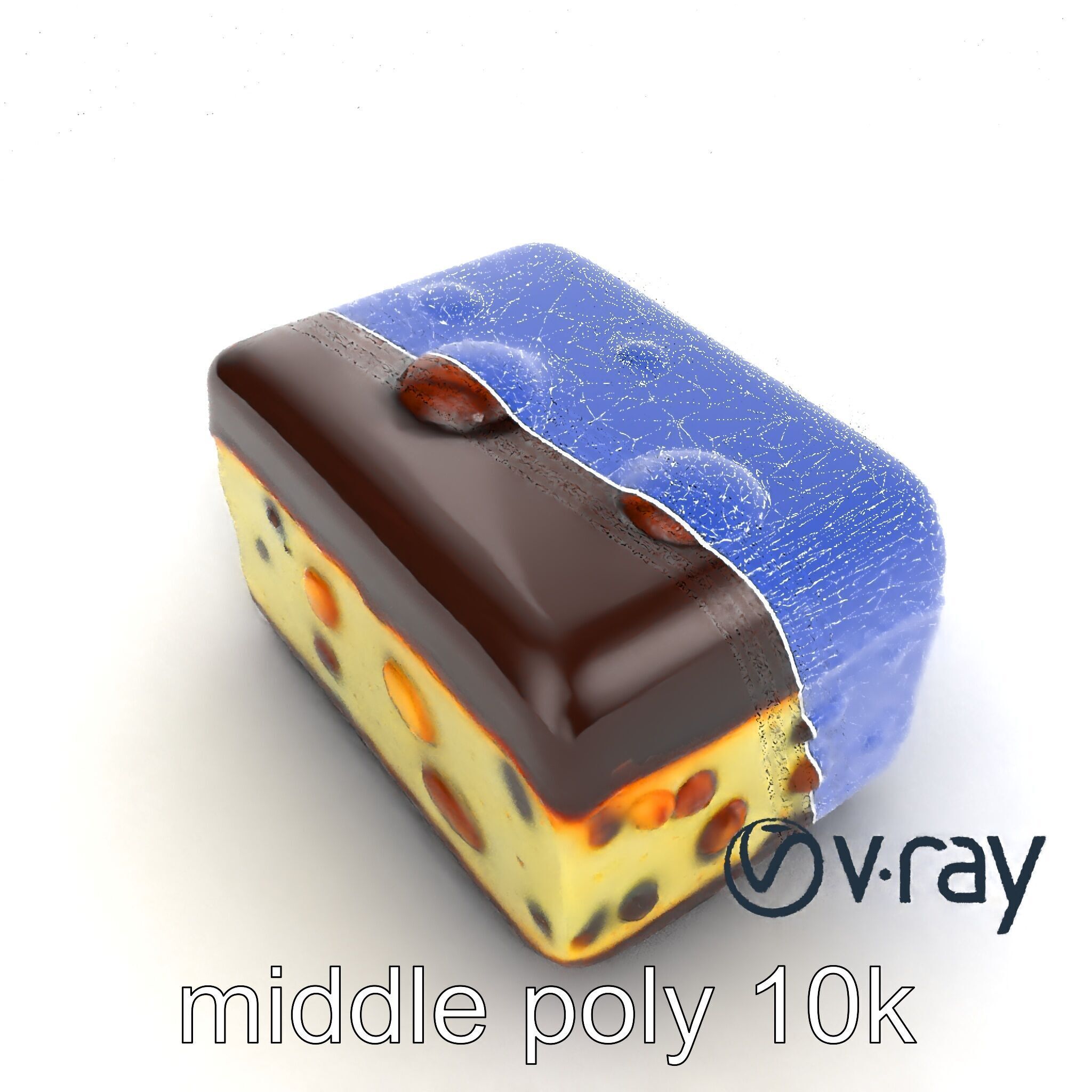 Luxury Chocolate Almond Ice Cream Bar model pack Low-poly 3D model_29